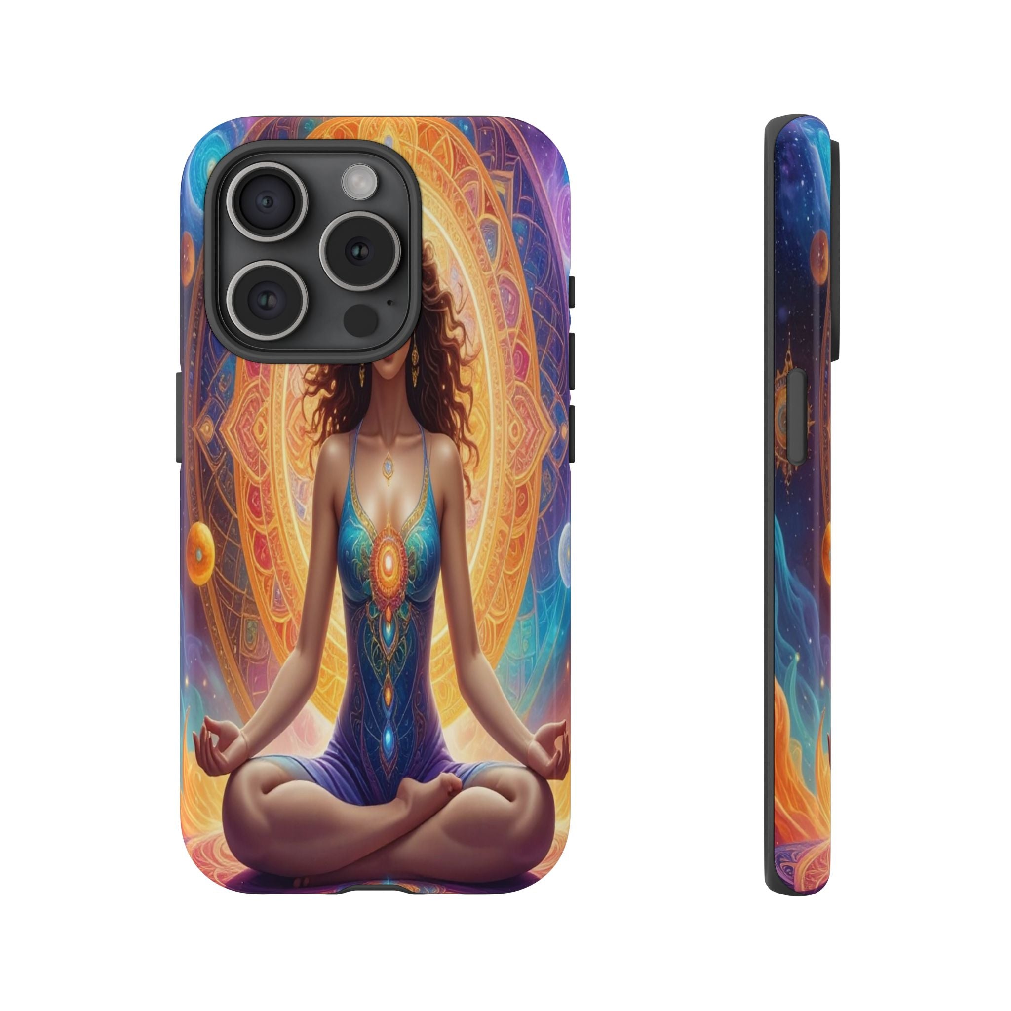 Cosmic Awakening: Spiritual Meditation Mandala, Celestial Energy Visualization - L’Art Suprême Phone Case