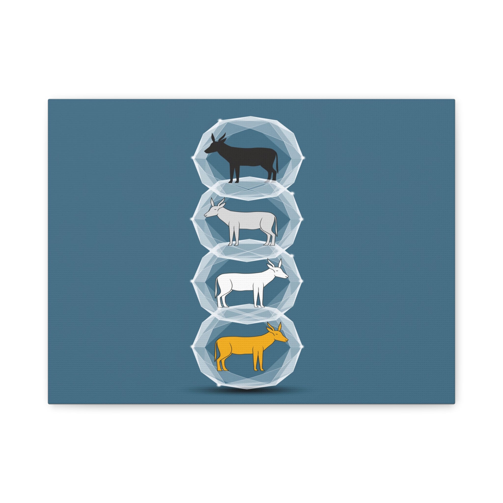 Encapsulated Ascent: Geometric Animal Silhouettes, Minimal Vertical Progression - L’Art Suprême Canvas