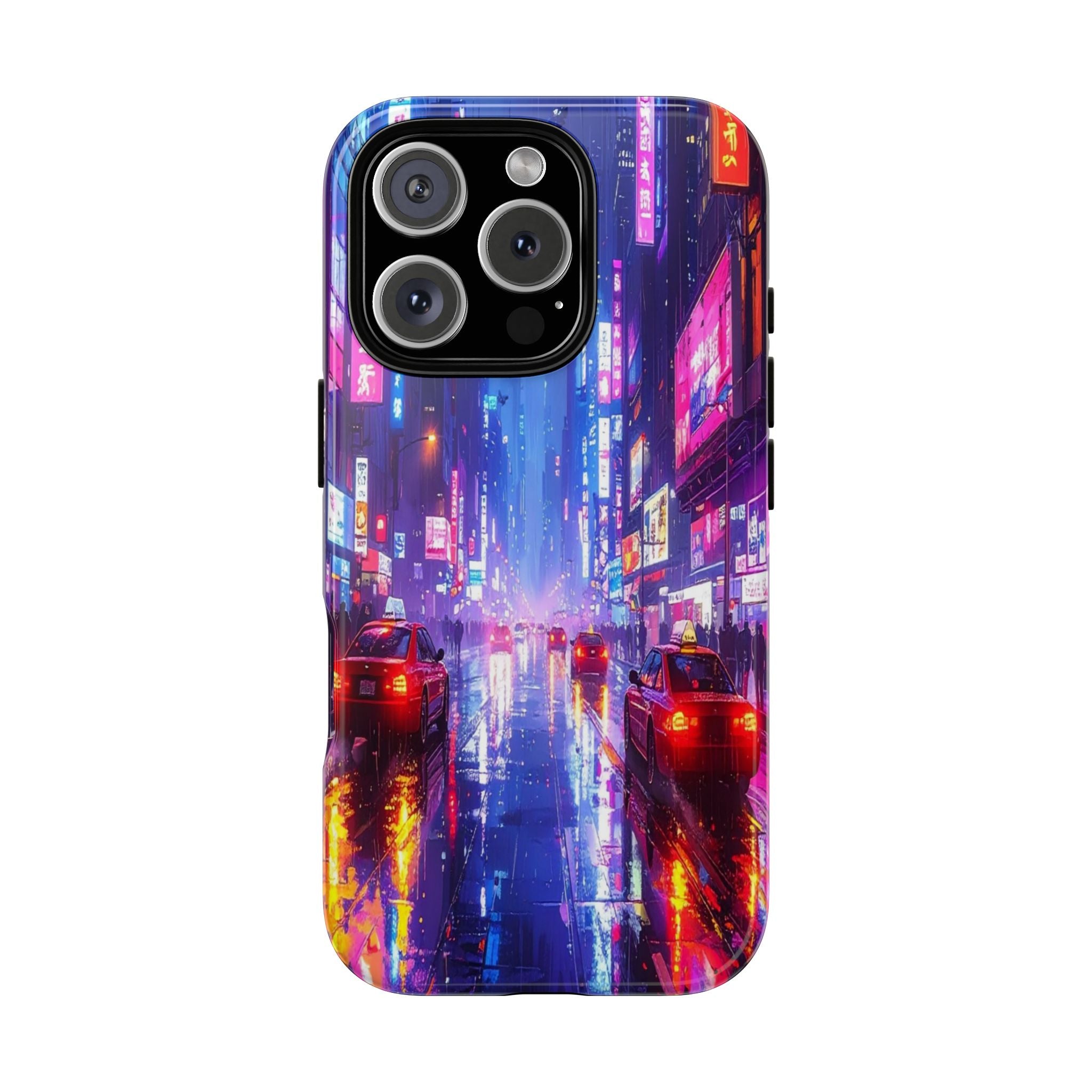 Neon Dystopia: Cyberpunk Metropolis, Urban Night Reflections - L’Art Suprême Phone Case