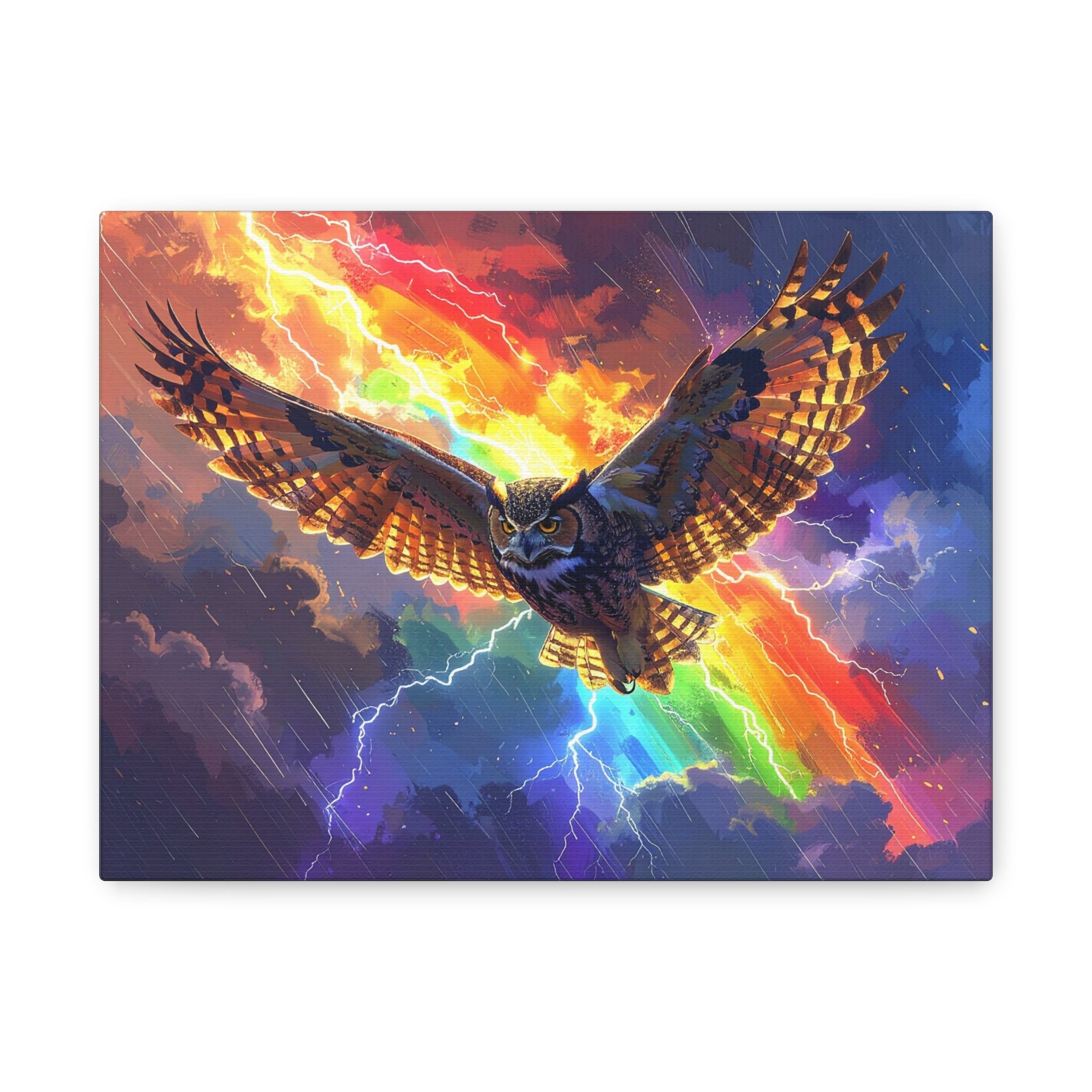 Thunder Spirit: Elemental Owl Ascension, Digital Fantasy Artwork - L’Art Suprême Canvas