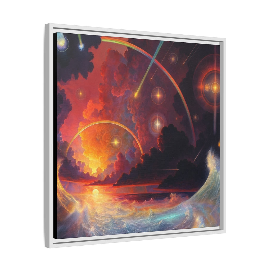 "Celestial Tides" – Framed Canvas Print