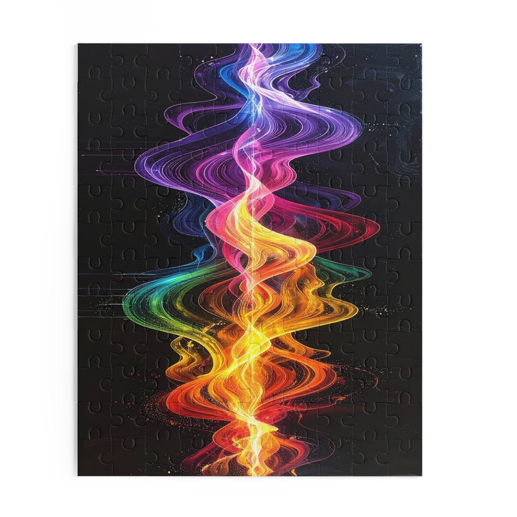 Wavelength Symphony: Digital Sound Wave Art, Vibrant Color Spectrum Visualization -  L'Art Puzzle