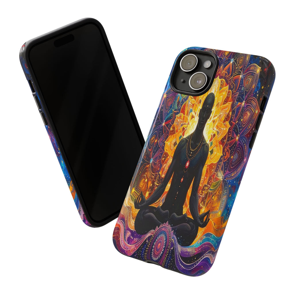 Cosmic Awakening: Spiritual Meditation Mandala, Chakra Energy Visualization - L’Art Suprême Phone Case