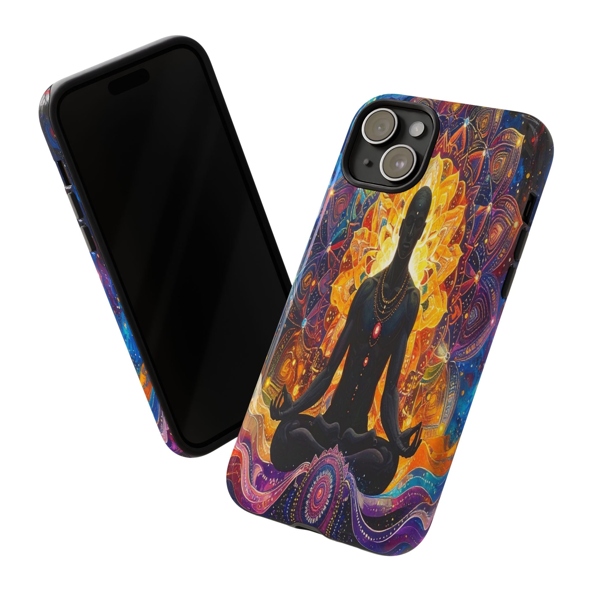 Cosmic Awakening: Spiritual Meditation Mandala, Chakra Energy Visualization - L’Art Suprême Phone Case