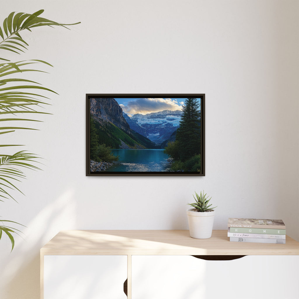 "Glacial Serenity" – Framed Canvas Print