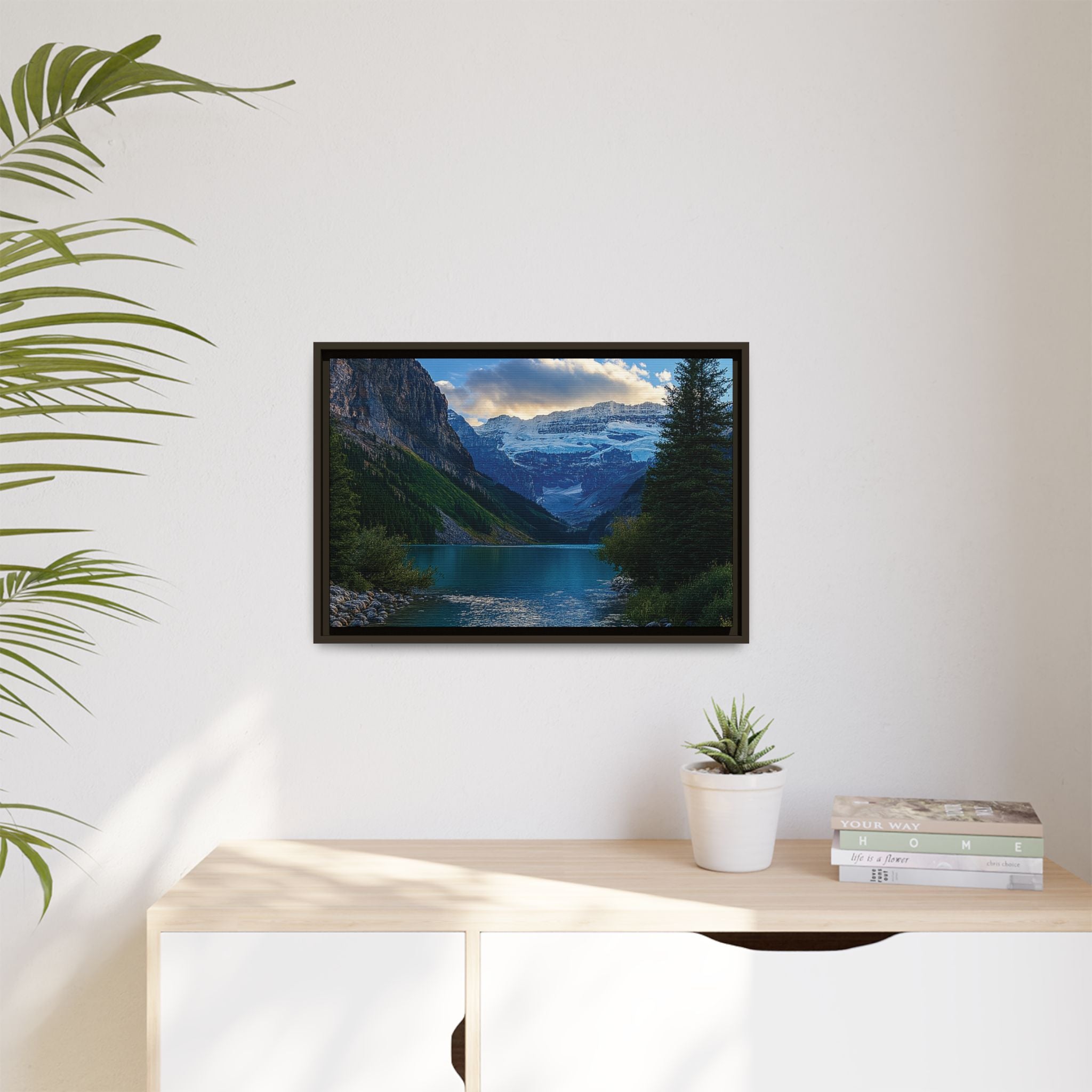 "Glacial Serenity" – Framed Canvas Print