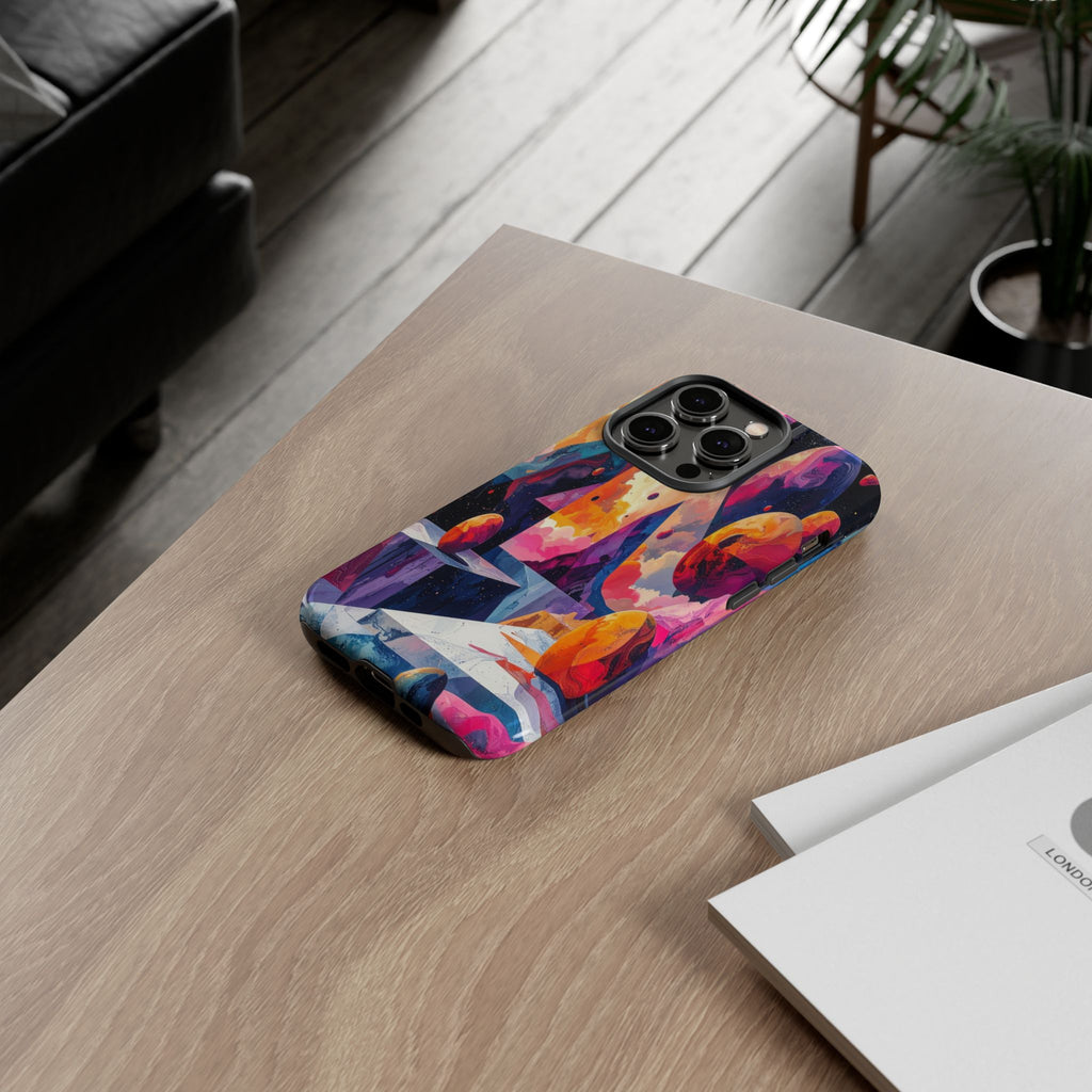Cosmic Geometrica: Floating Spheres of Abstraction, Digital Dreamscape Dimensions - L’Art Suprême Phone Case