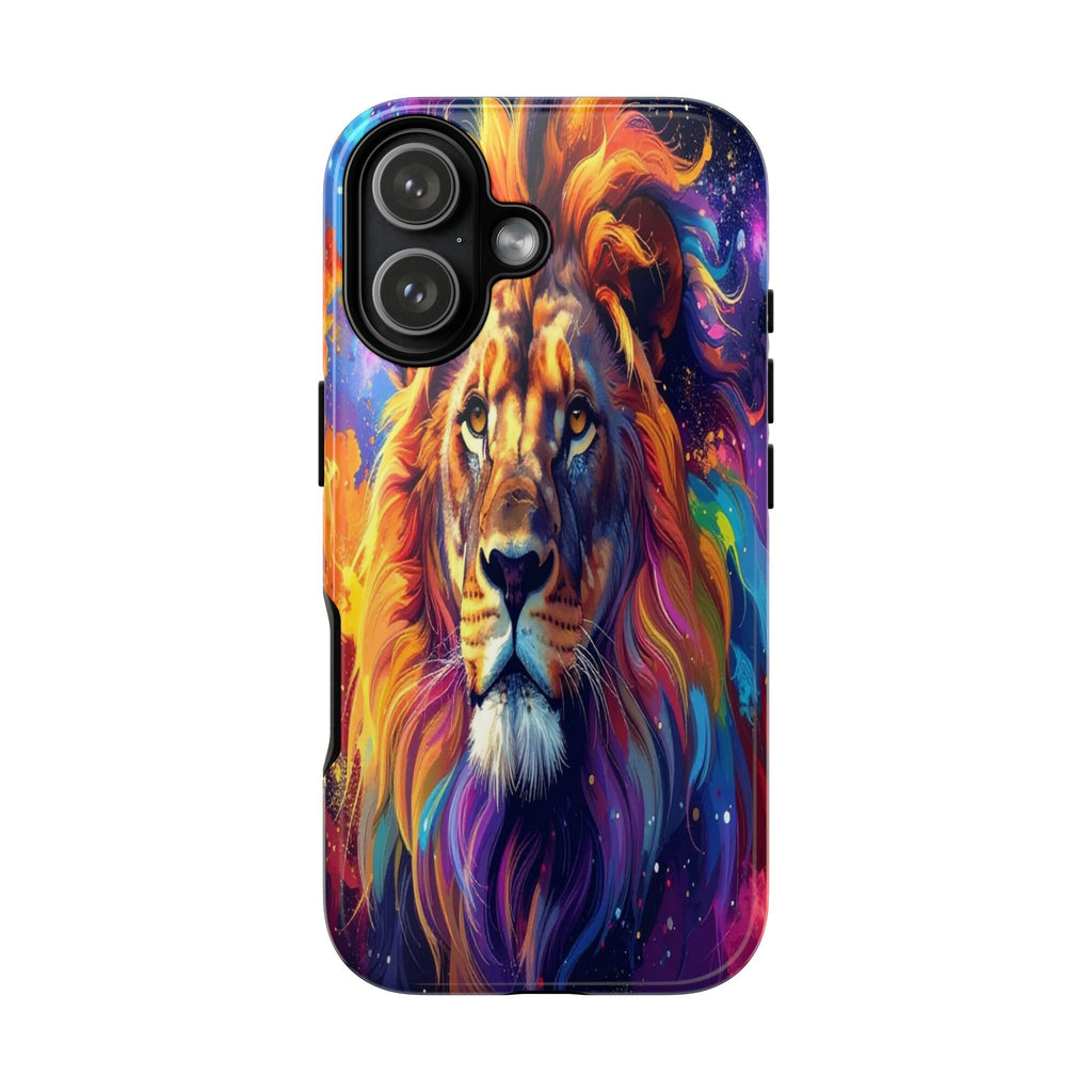Cosmic Mane: Celestial Lion Portrait, Psychedelic Wildlife Art - L’Art Suprême Phone Case