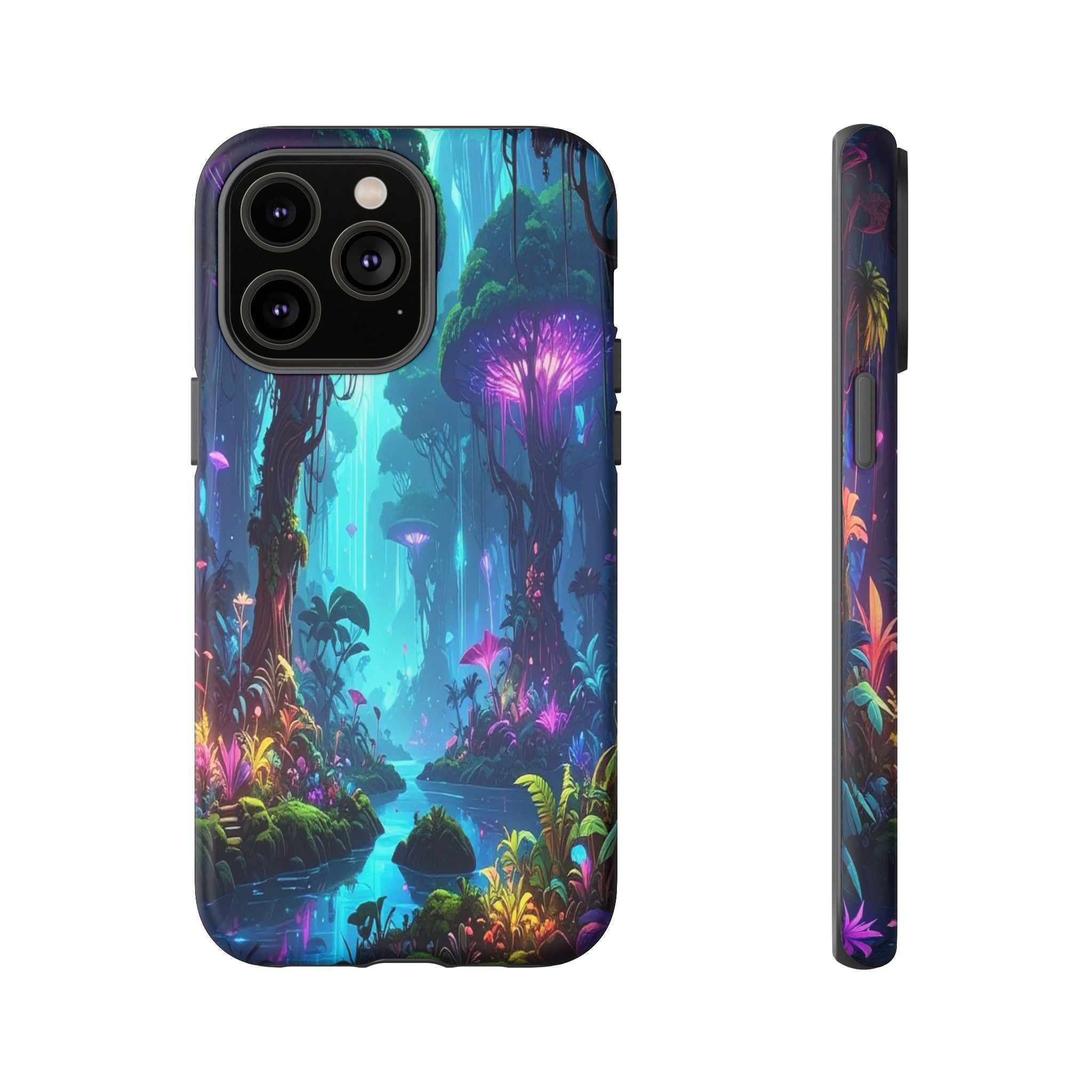 Bioluminescent Dreamscape: Ethereal Forest Fantasy, Digital Luminescence Illustration - L’Art Suprême Phone Case