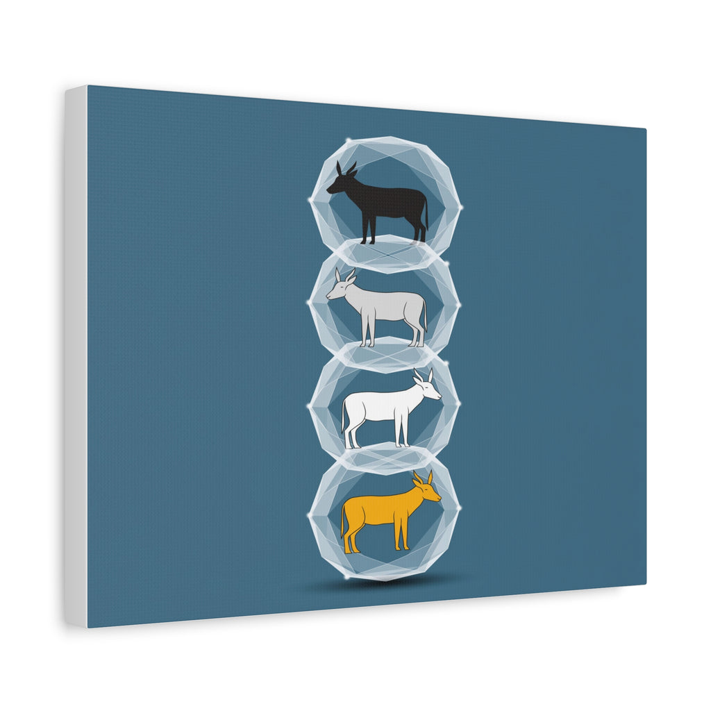 Encapsulated Ascent: Geometric Animal Silhouettes, Minimal Vertical Progression - L’Art Suprême Canvas