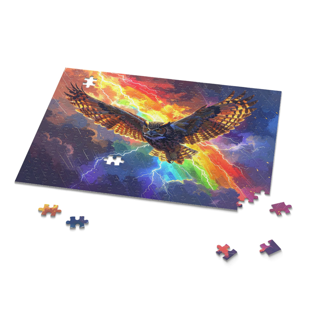 Elemental Guardian: Owl of Mystical Fire, Digital Fantastical Wildlife Art -  L'Art Puzzle