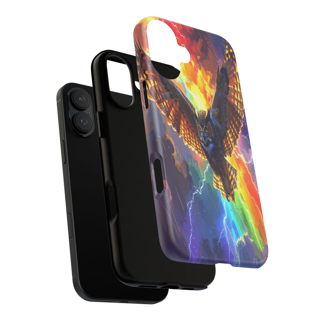 Thunderwing: Ethereal Owl in Electric Storm, Digital Fantasy Artwork - L’Art Suprême Phone Case