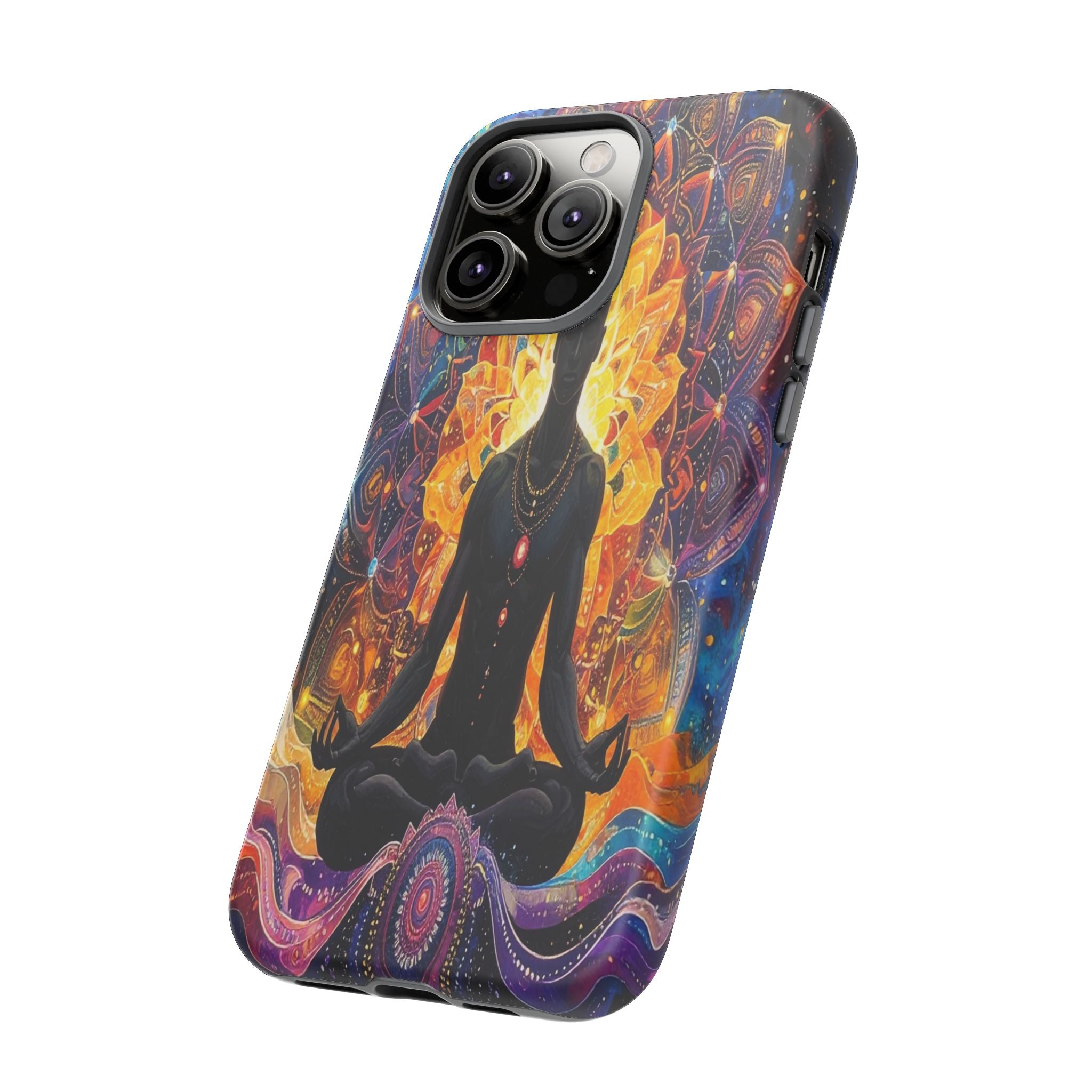 Cosmic Awakening: Spiritual Meditation Mandala, Chakra Energy Visualization - L’Art Suprême Phone Case