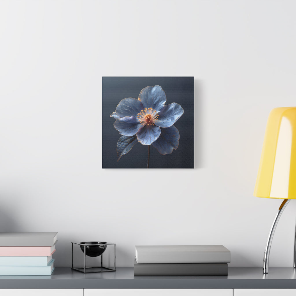 Ethereal Blue: Macro Botanical Photography, Delicate Floral Veins - L’Art Suprême Canvas