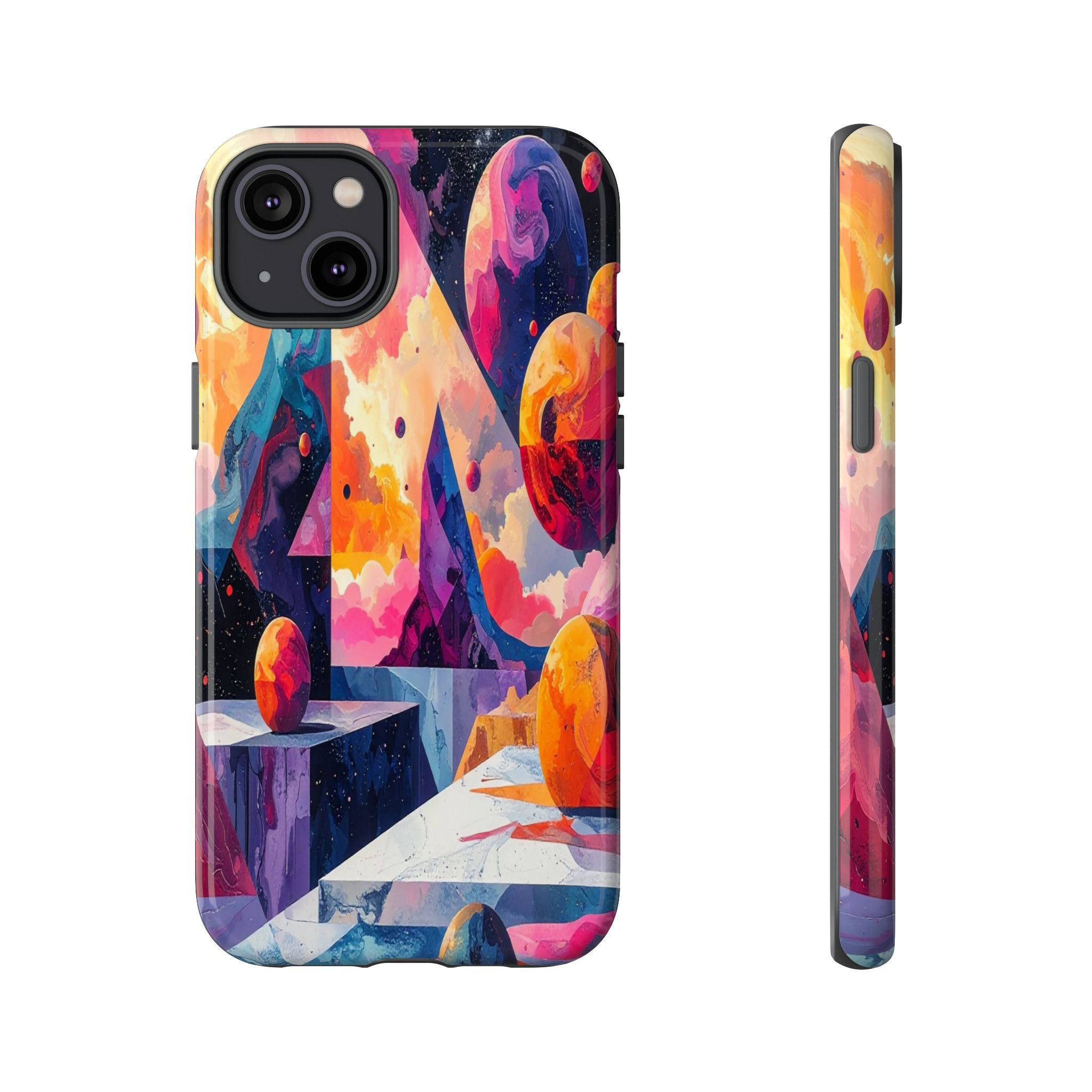 Cosmic Geometrica: Floating Spheres of Abstraction, Digital Dreamscape Dimensions - L’Art Suprême Phone Case