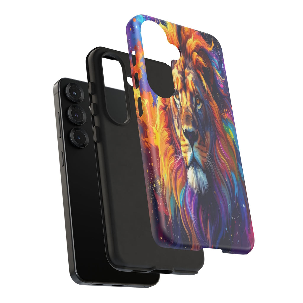 Cosmic Mane: Celestial Lion Portrait, Psychedelic Wildlife Art - L’Art Suprême Phone Case