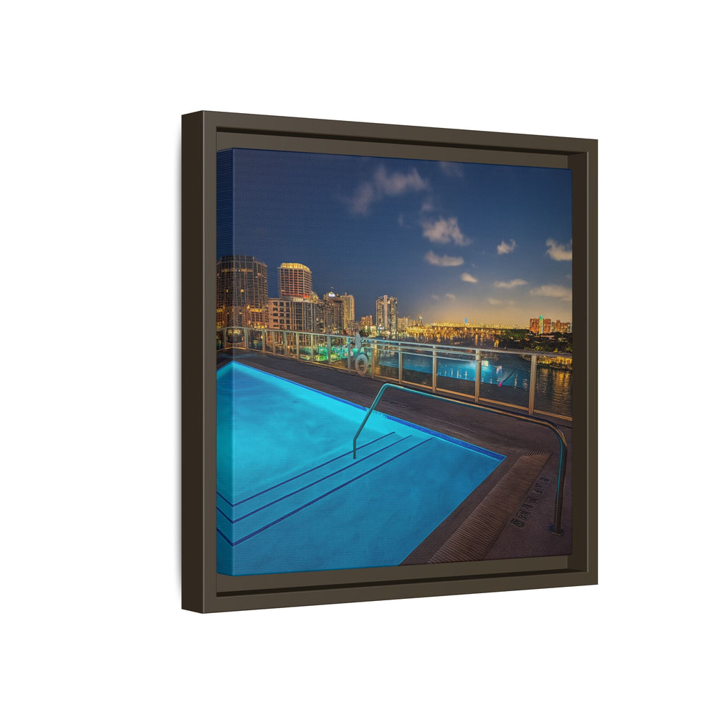 "Skyline Reflections" – Framed Canvas Print