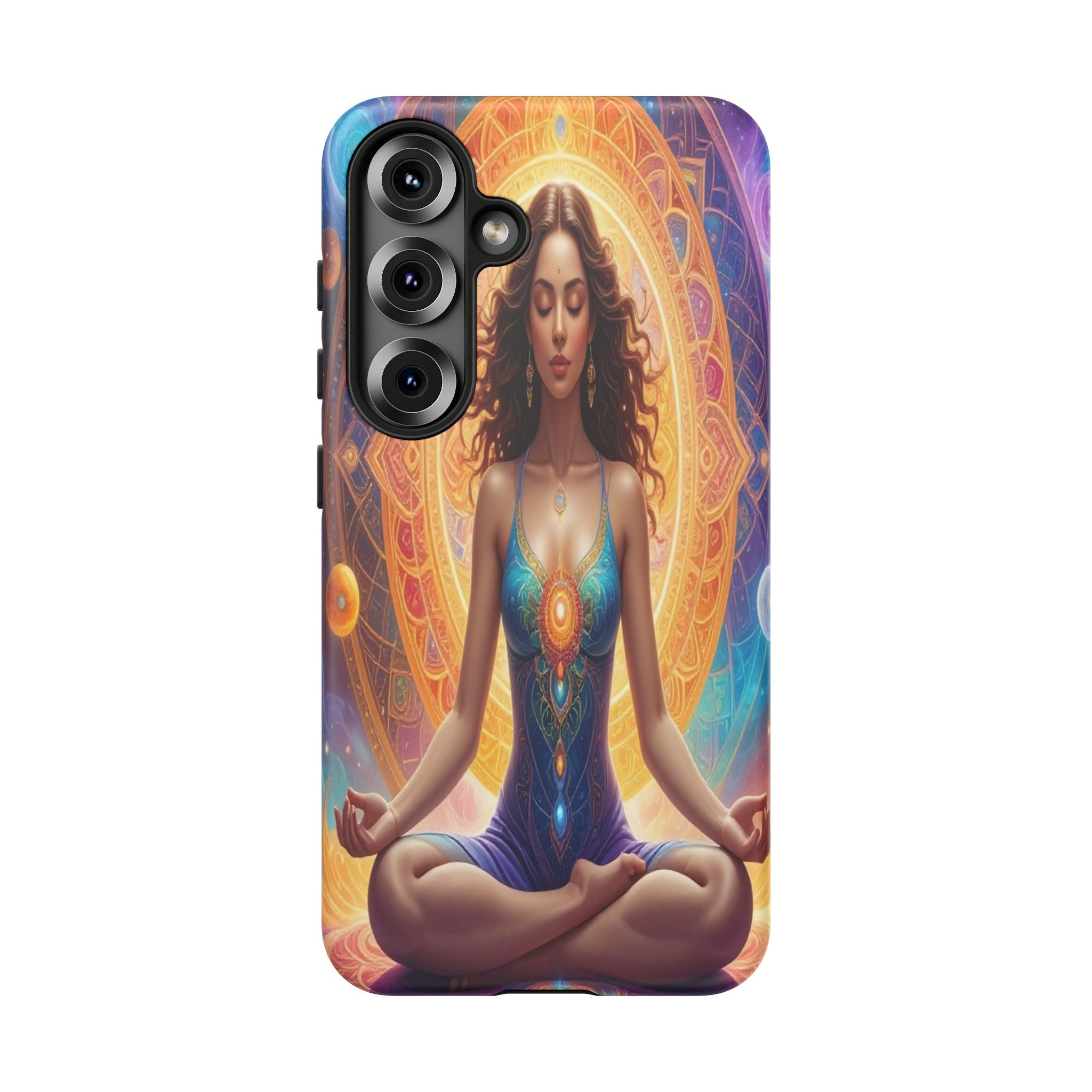 Cosmic Awakening: Spiritual Meditation Mandala, Celestial Energy Visualization - L’Art Suprême Phone Case