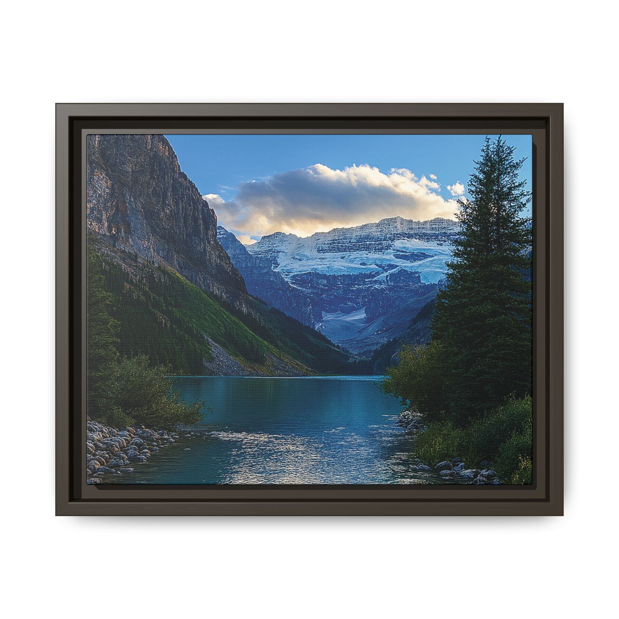 "Glacial Serenity" – Framed Canvas Print