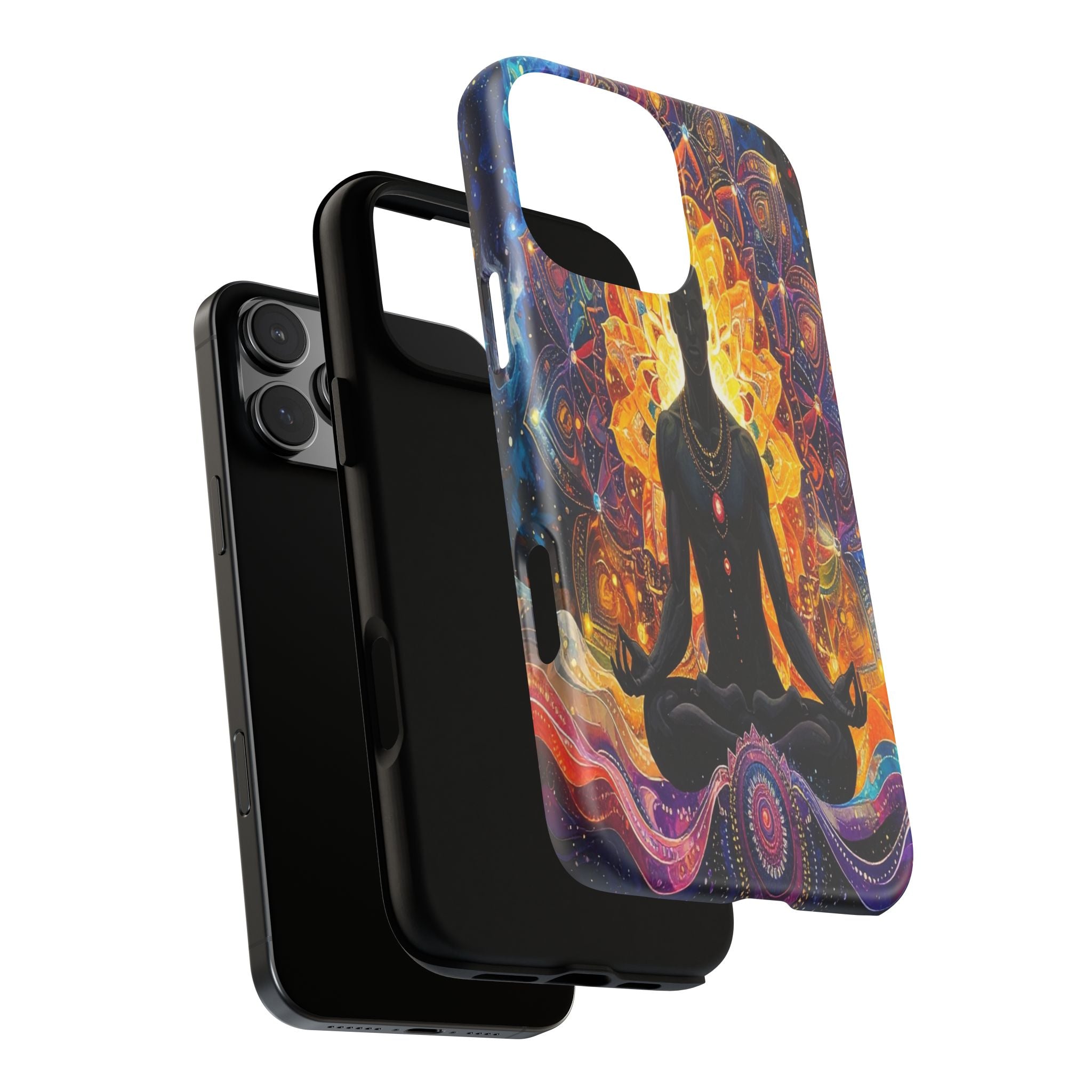 Cosmic Awakening: Spiritual Meditation Mandala, Chakra Energy Visualization - L’Art Suprême Phone Case