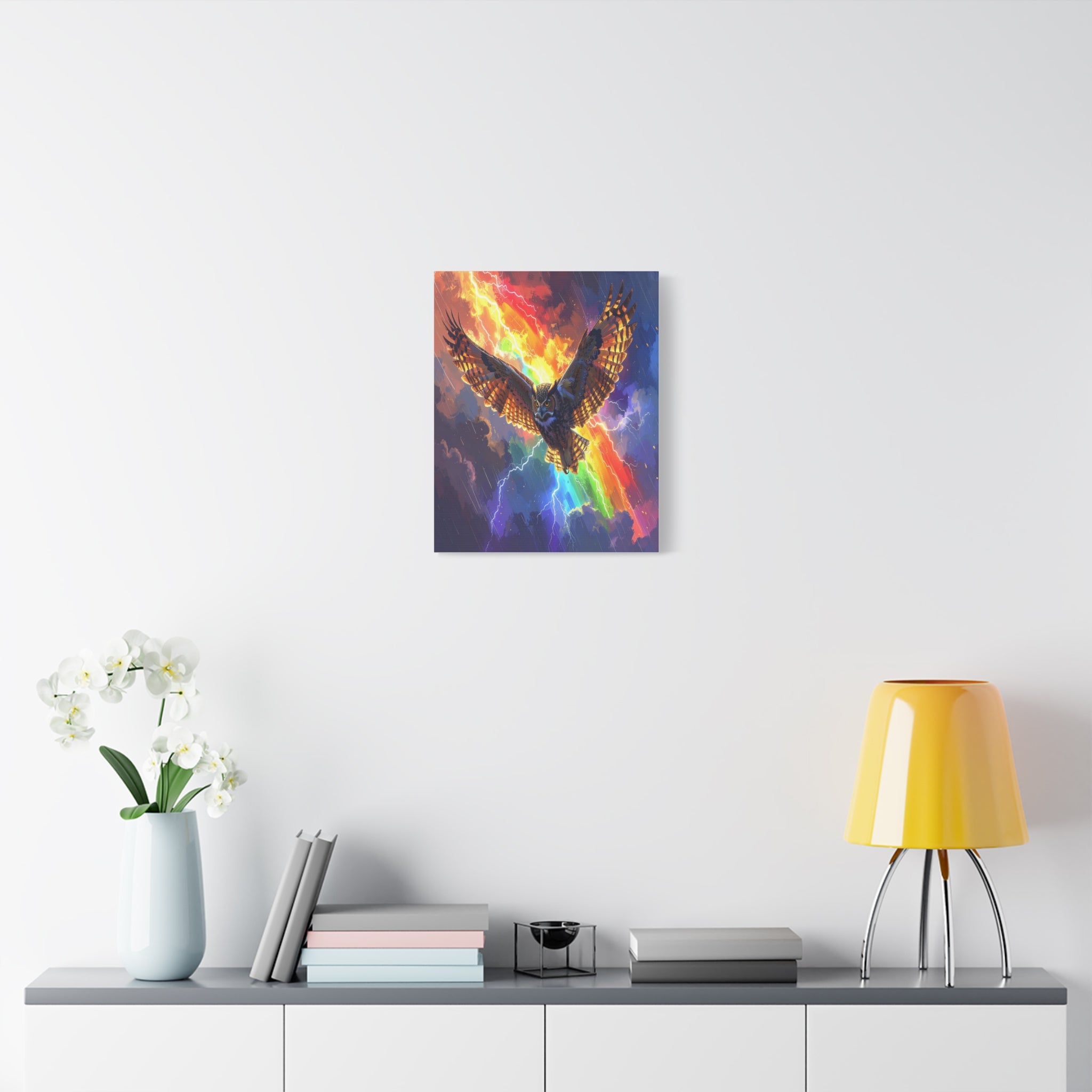 Thunder Spirit: Elemental Owl Ascension, Digital Fantasy Artwork - L’Art Suprême Canvas