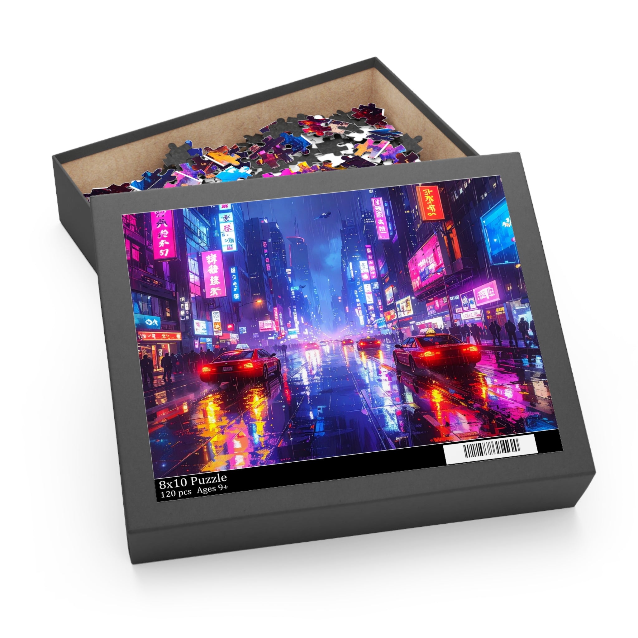 Neon Nocturne: Cyberpunk Cityscape, Digital Urban Dreamscape -  L'Art Puzzle