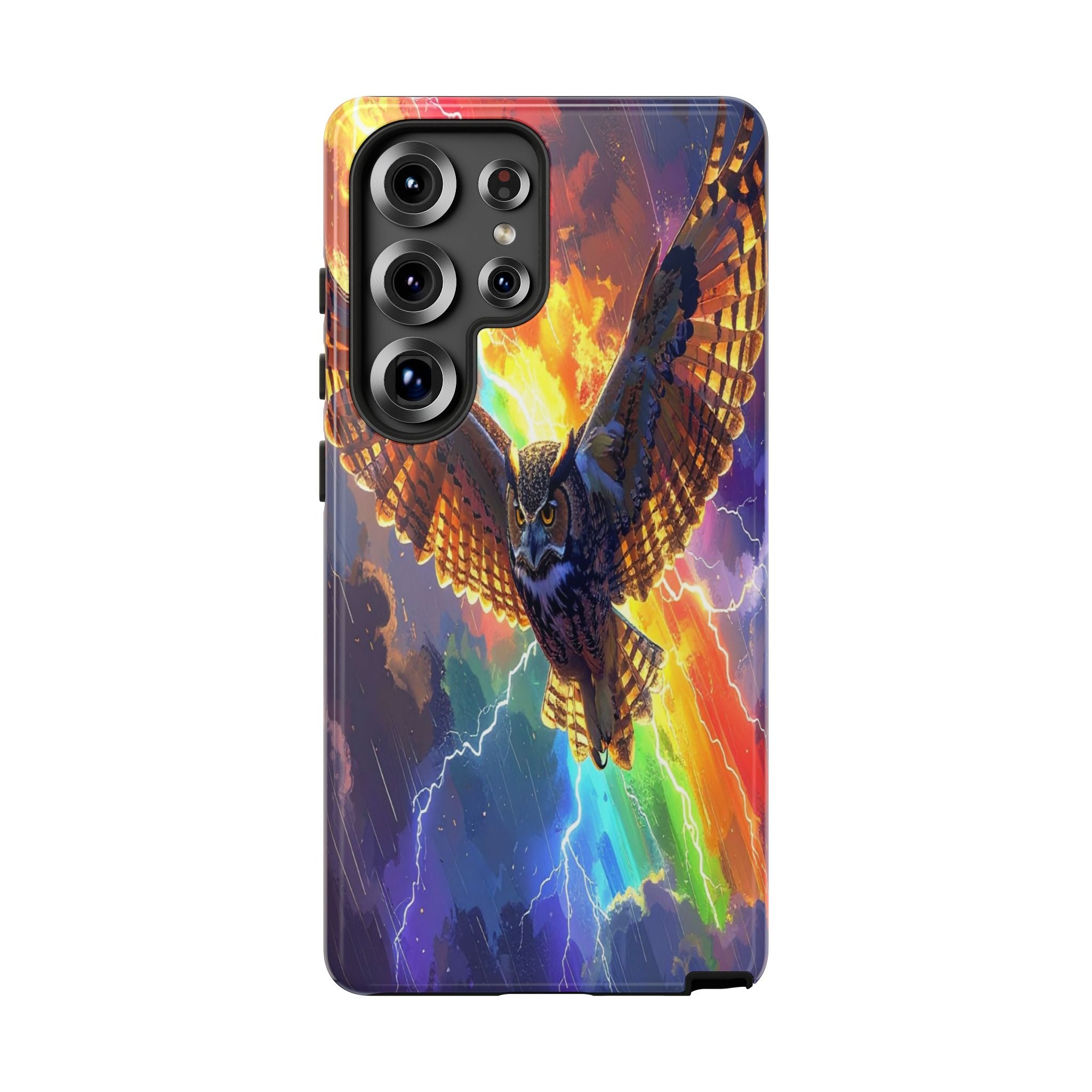 Thunderwing: Ethereal Owl in Electric Storm, Digital Fantasy Artwork - L’Art Suprême Phone Case