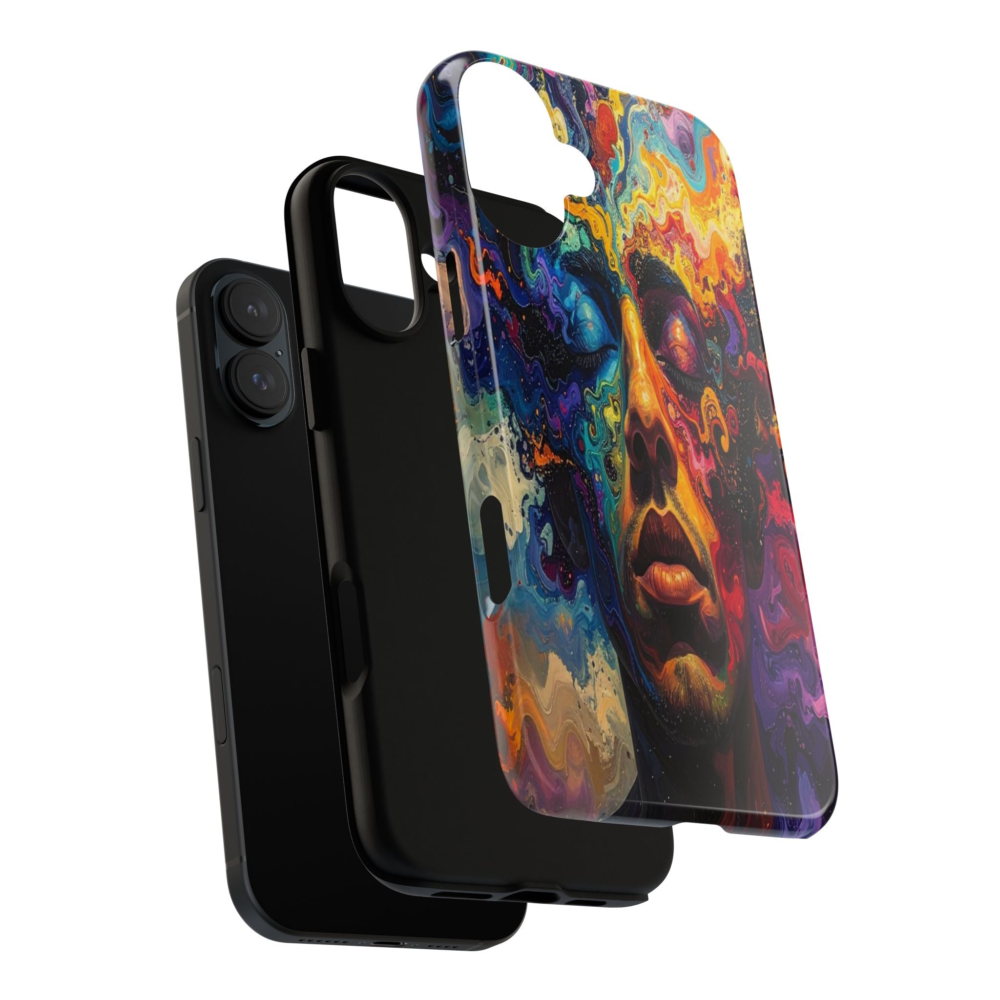 Psyche Unbound: Chromatic Consciousness, Digital Portrait Exploration - L’Art Suprême Phone Case