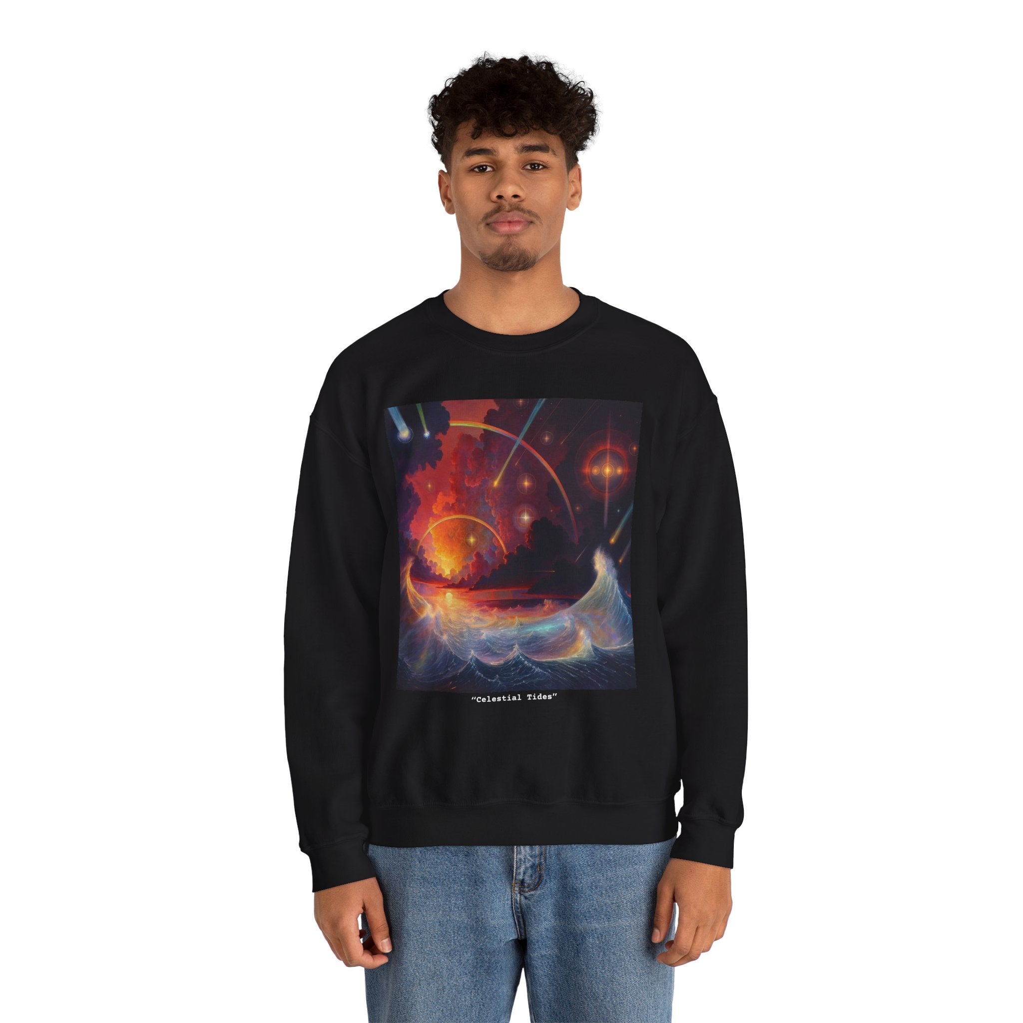 "Celestial Tides" – Cosmic Calm Crewneck