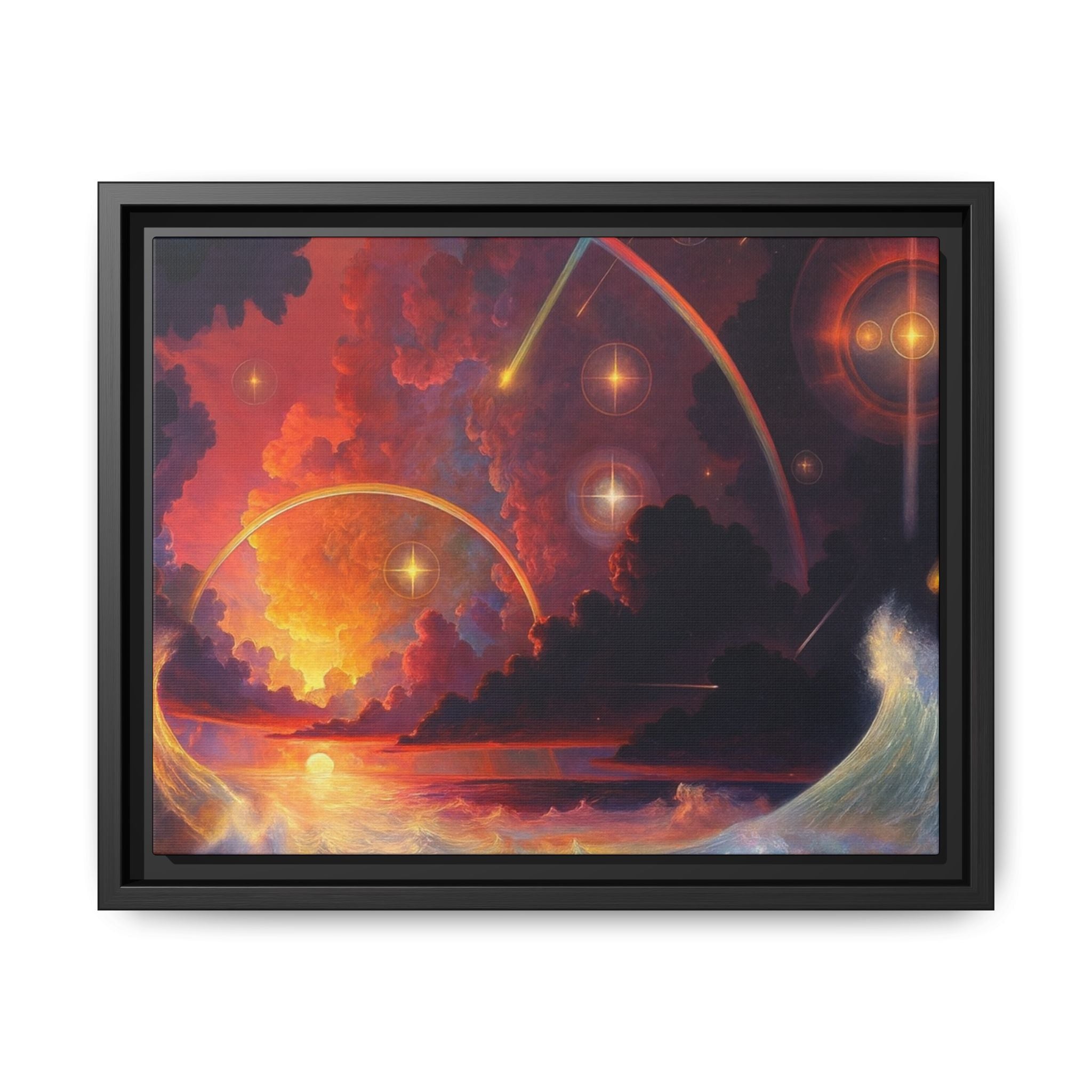 "Celestial Tides" – Framed Canvas Print