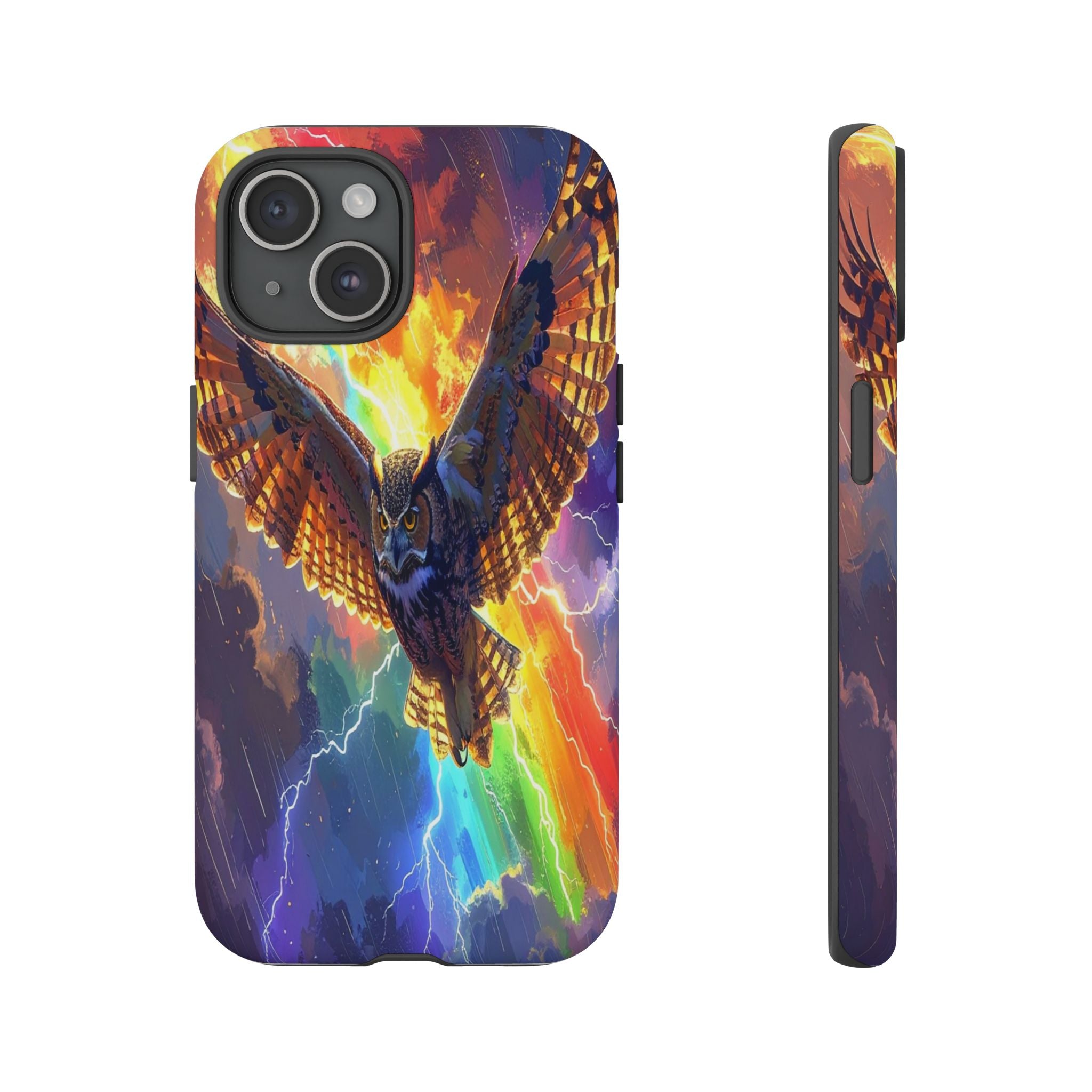 Thunderwing: Ethereal Owl in Electric Storm, Digital Fantasy Artwork - L’Art Suprême Phone Case