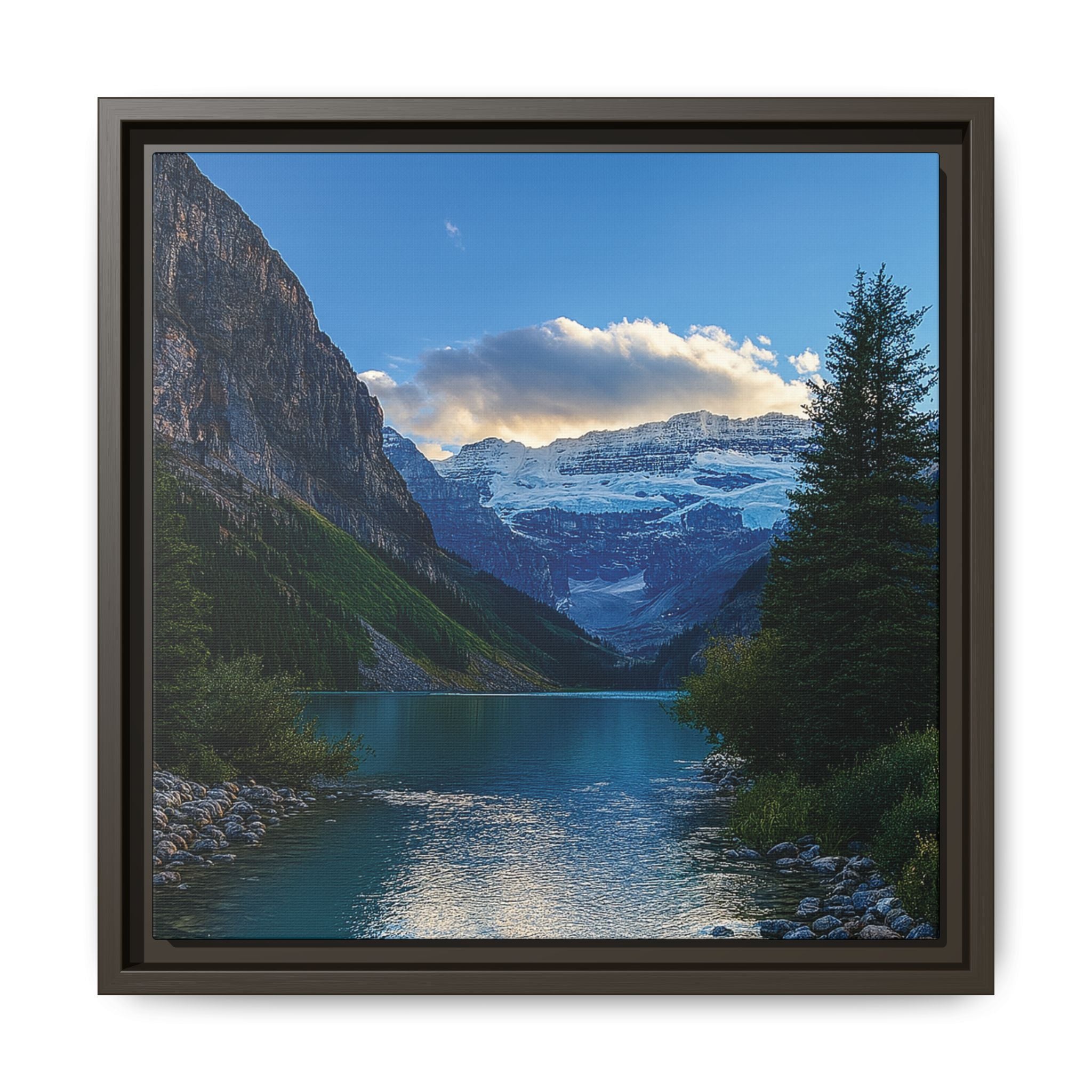 "Glacial Serenity" – Framed Canvas Print