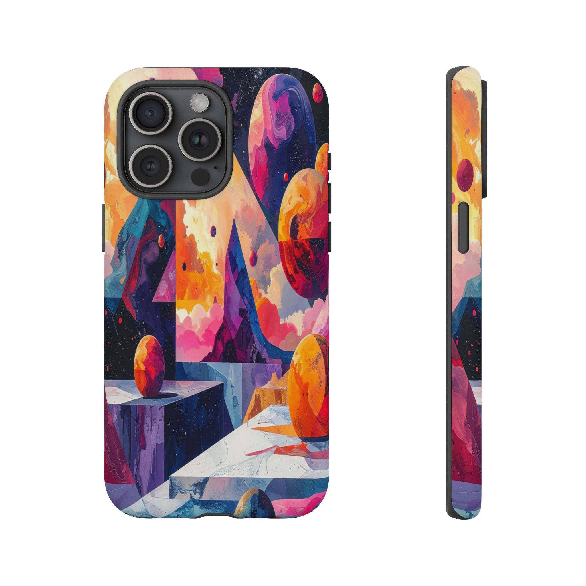 Cosmic Geometrica: Floating Spheres of Abstraction, Digital Dreamscape Dimensions - L’Art Suprême Phone Case