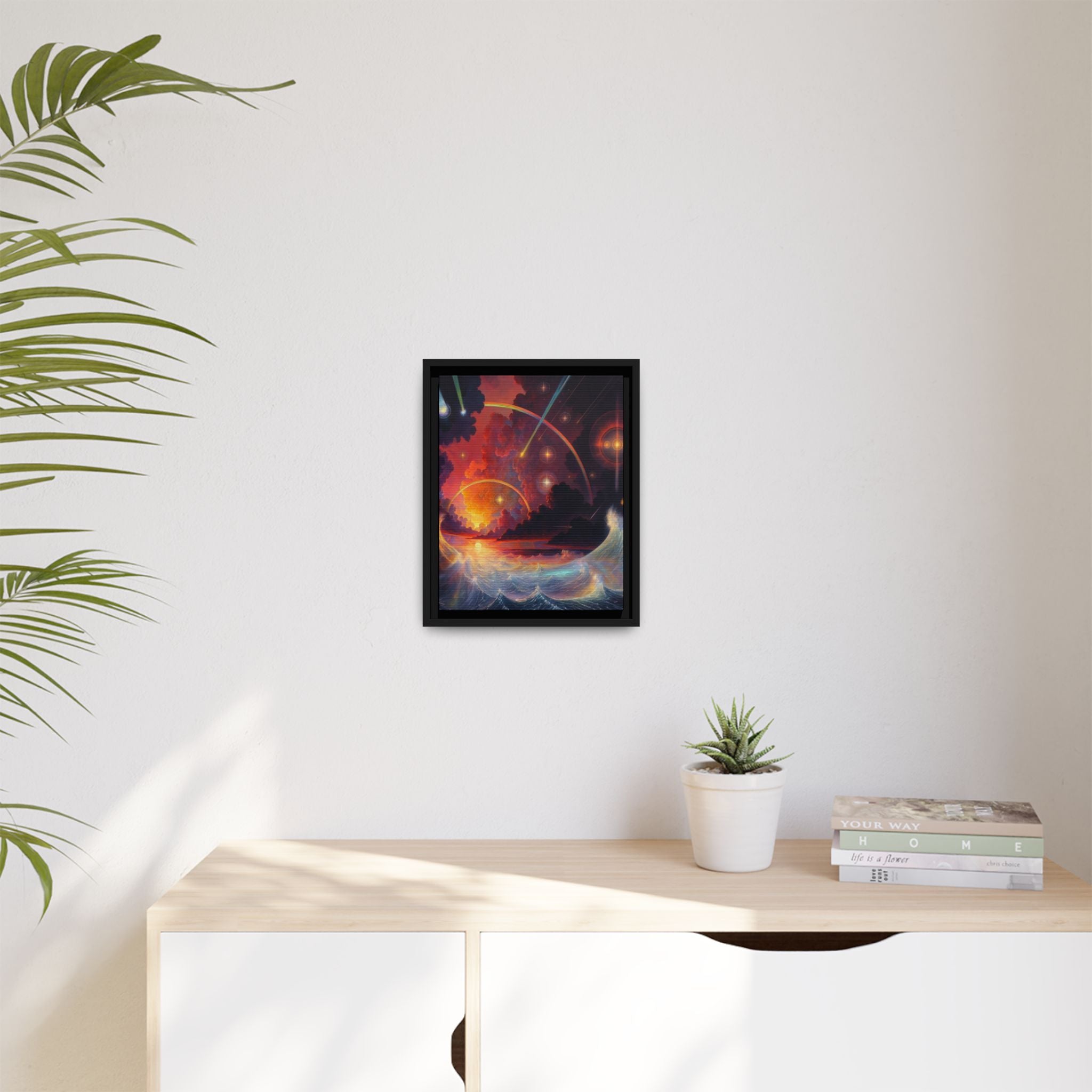 "Celestial Tides" – Framed Canvas Print