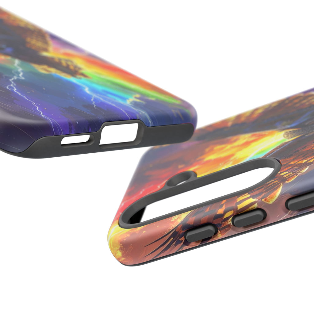 Thunderwing: Ethereal Owl in Electric Storm, Digital Fantasy Artwork - L’Art Suprême Phone Case