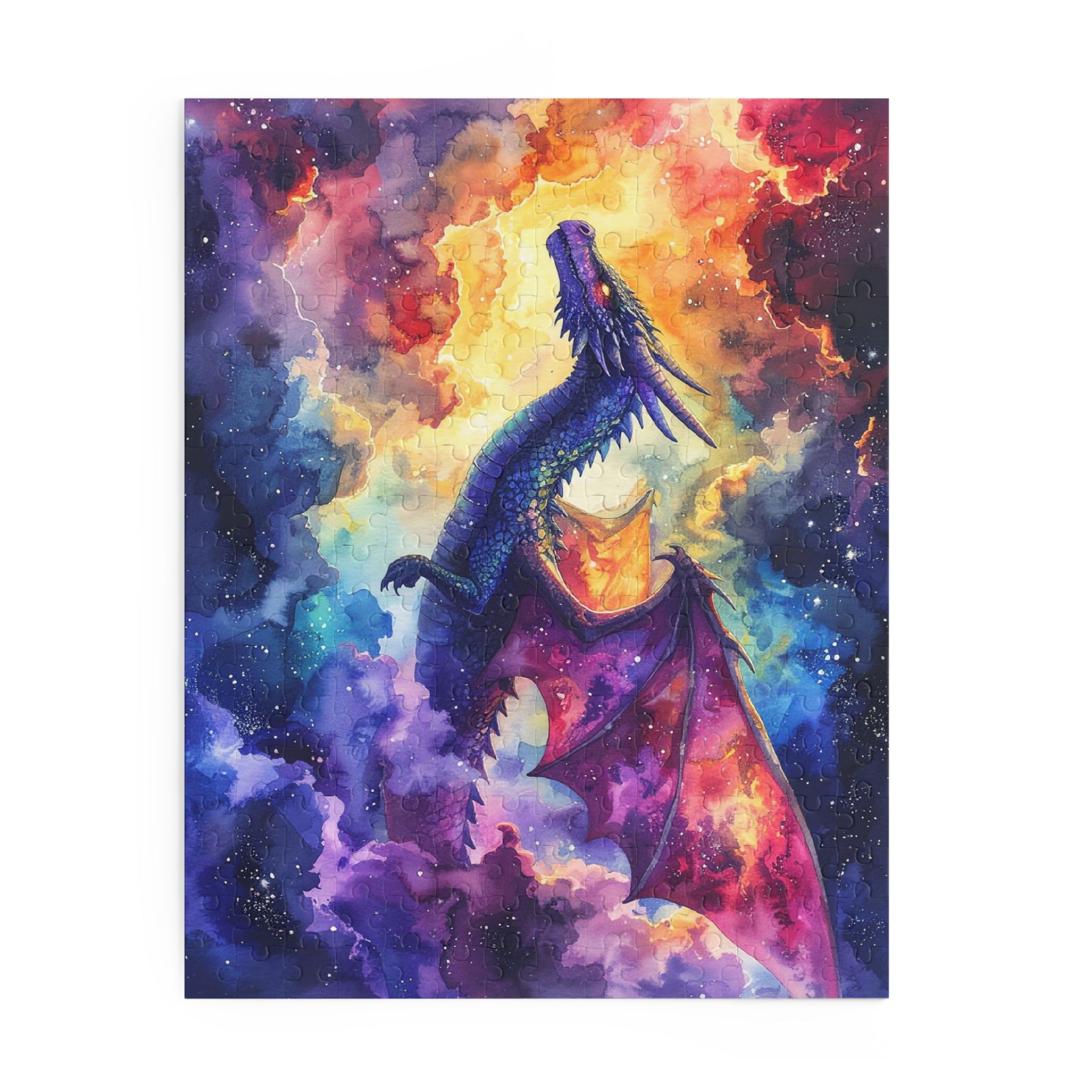 Celestial Dragon Dance: Cosmic Watercolor Fantasy, Nebular Realm Exploration -  L'Art Puzzle