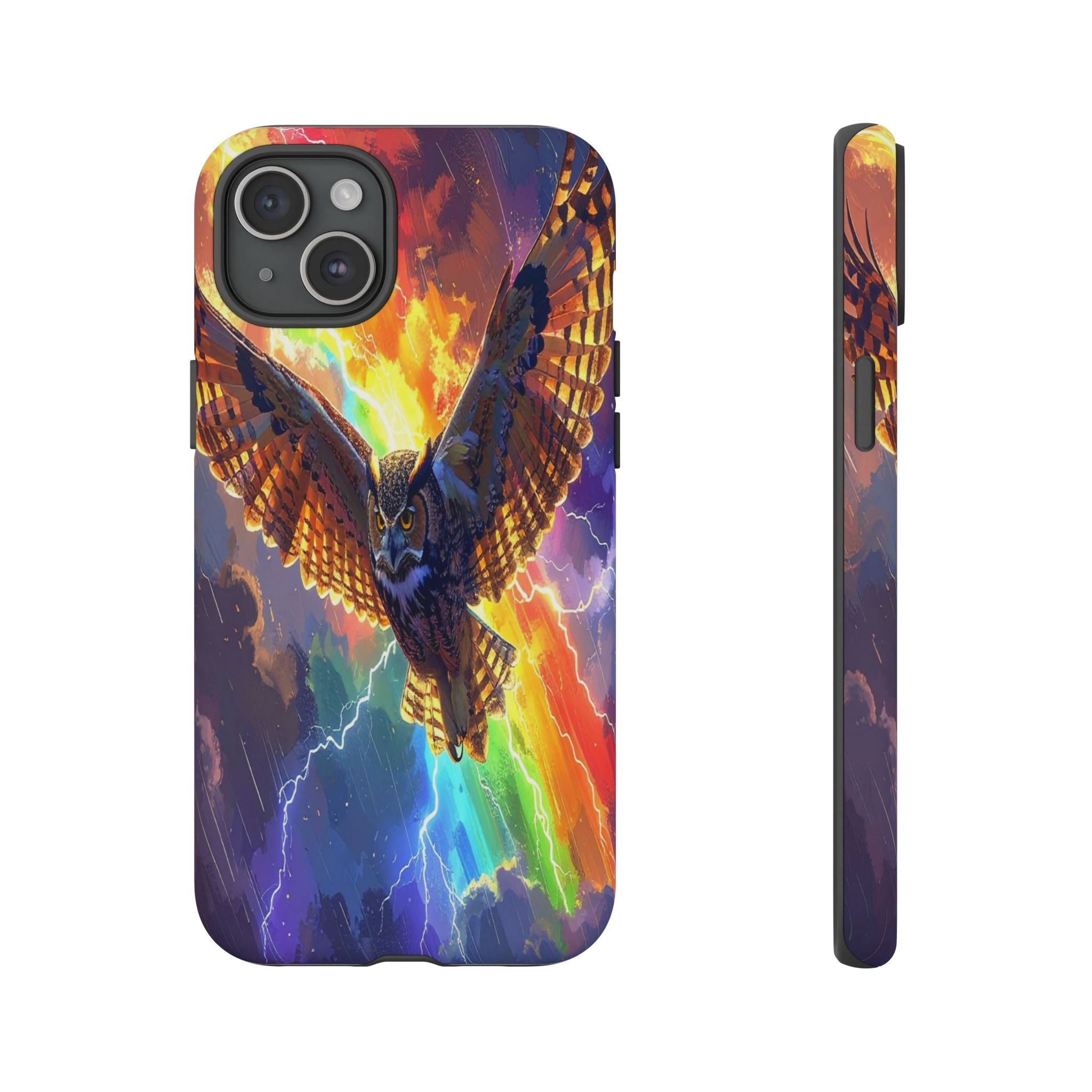 Thunderwing: Ethereal Owl in Electric Storm, Digital Fantasy Artwork - L’Art Suprême Phone Case