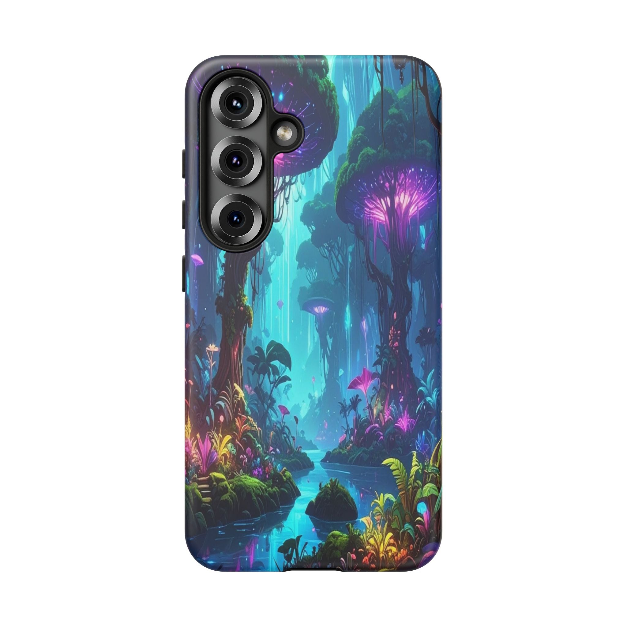 Bioluminescent Dreamscape: Ethereal Forest Fantasy, Digital Luminescence Illustration - L’Art Suprême Phone Case