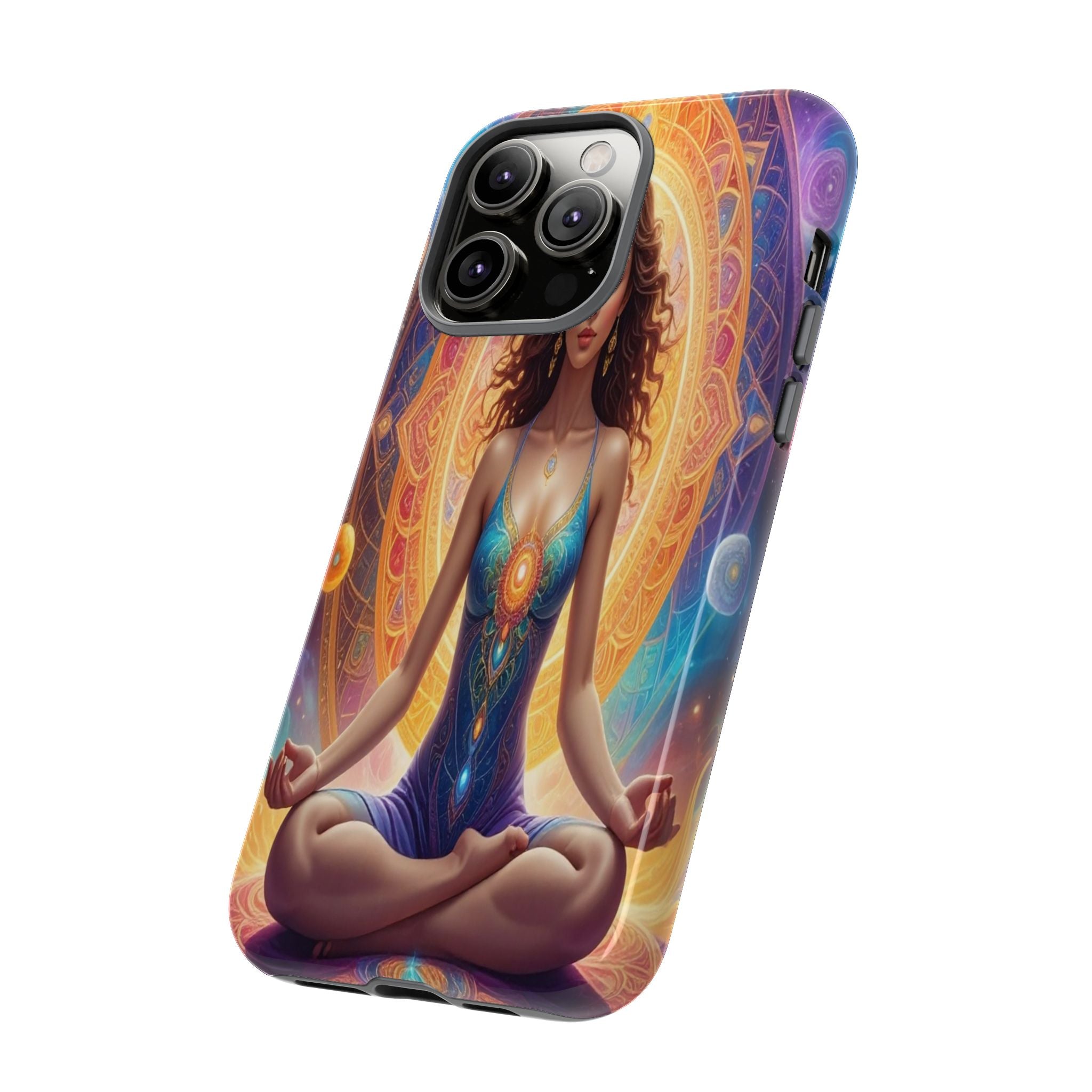 Cosmic Awakening: Spiritual Meditation Mandala, Celestial Energy Visualization - L’Art Suprême Phone Case