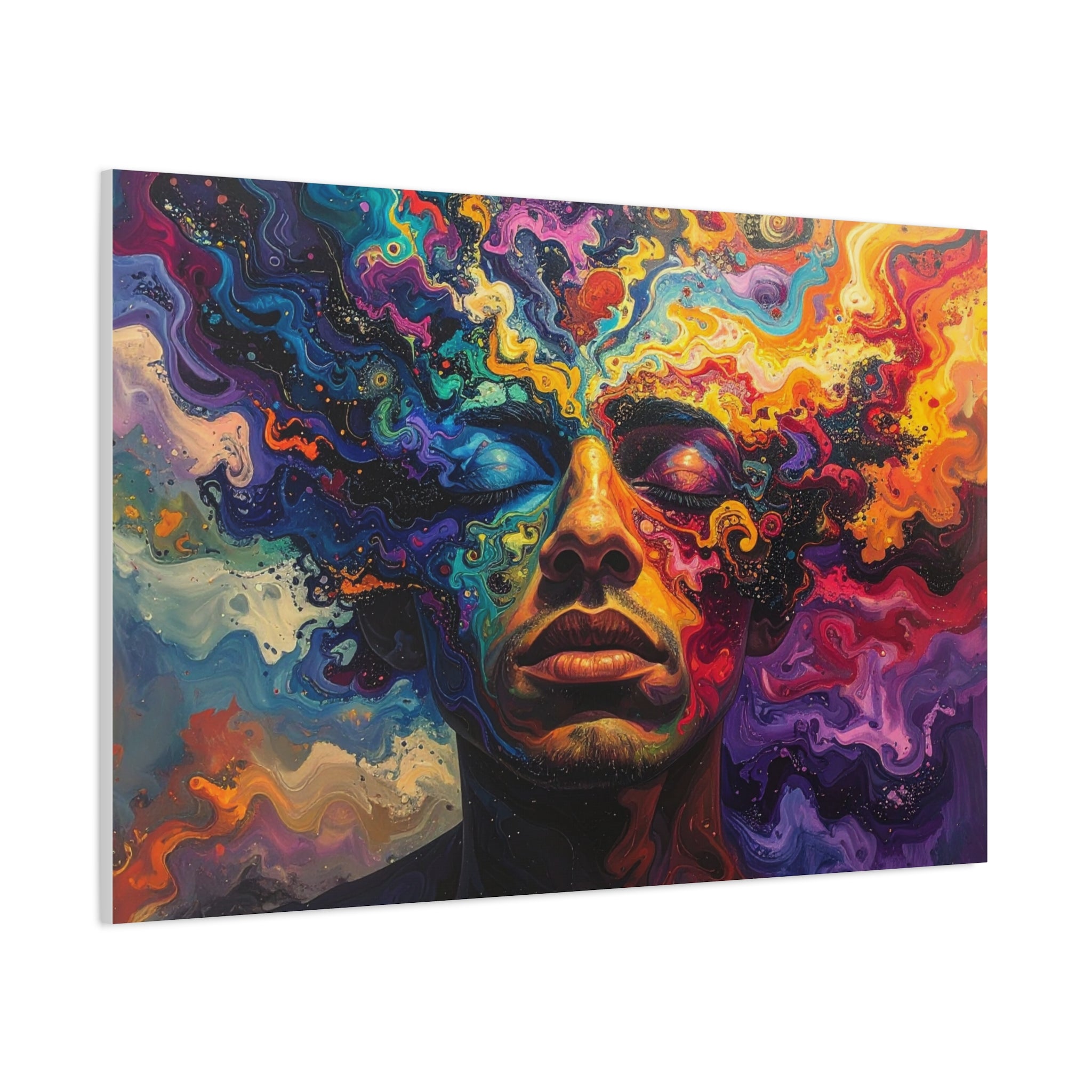 Consciousness Unfolding: Psychedelic Inner Landscape, Fluid Abstract Meditation - L’Art Suprême Canvas