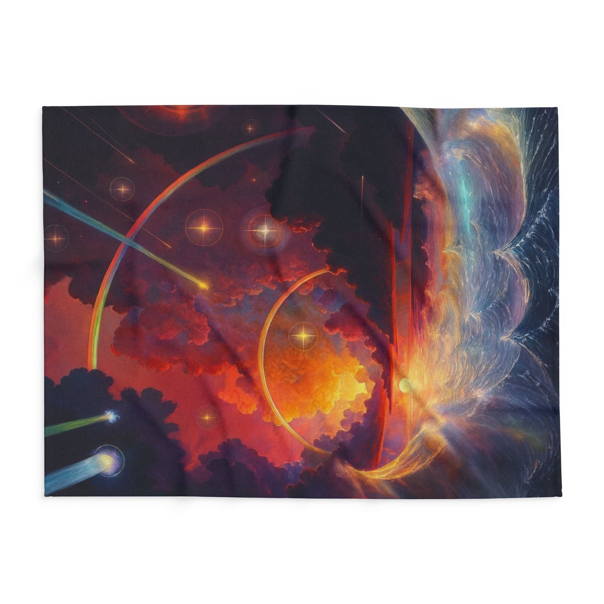 "Celestial Tides" – Dreamscape Fleece Blanket