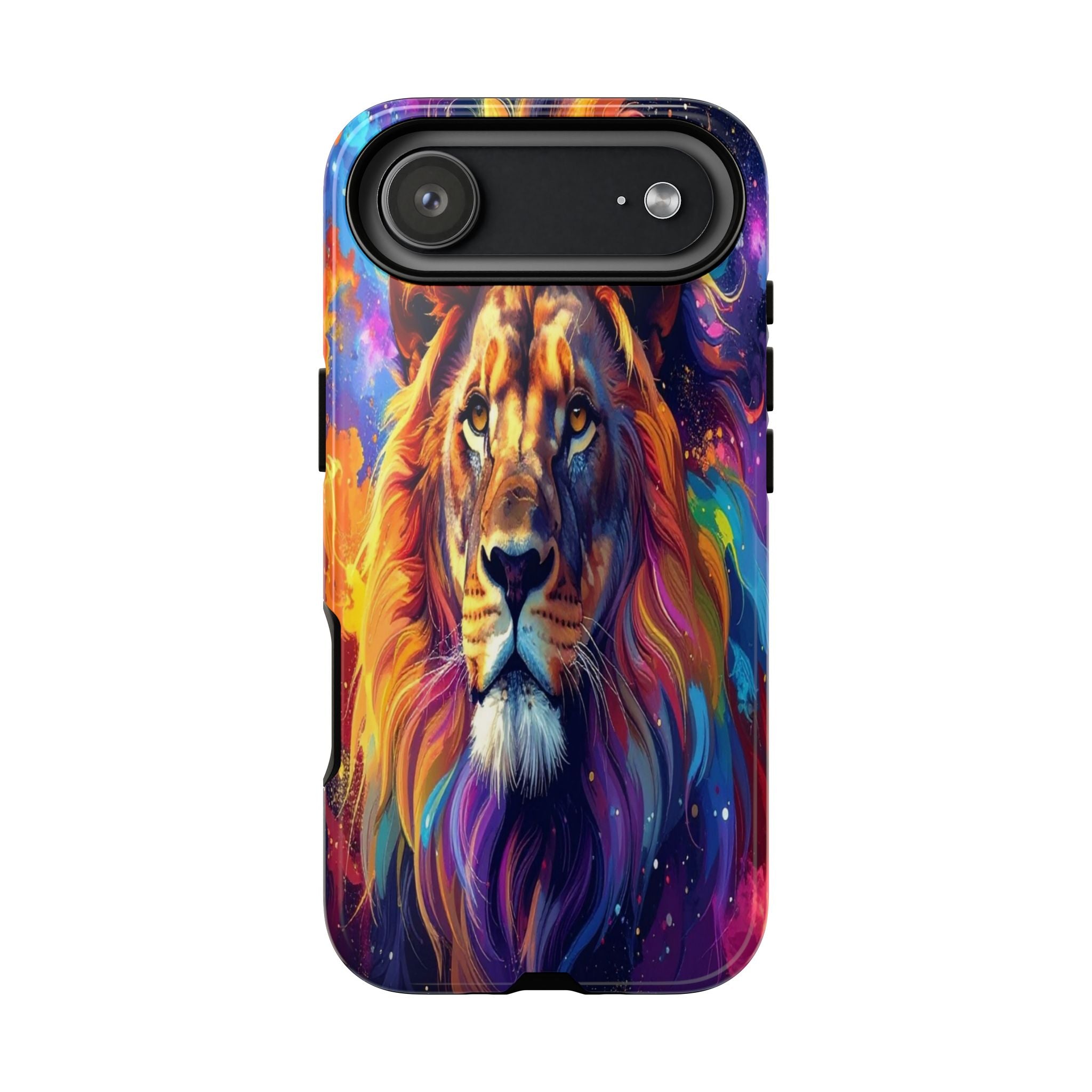 Cosmic Mane: Celestial Lion Portrait, Psychedelic Wildlife Art - L’Art Suprême Phone Case