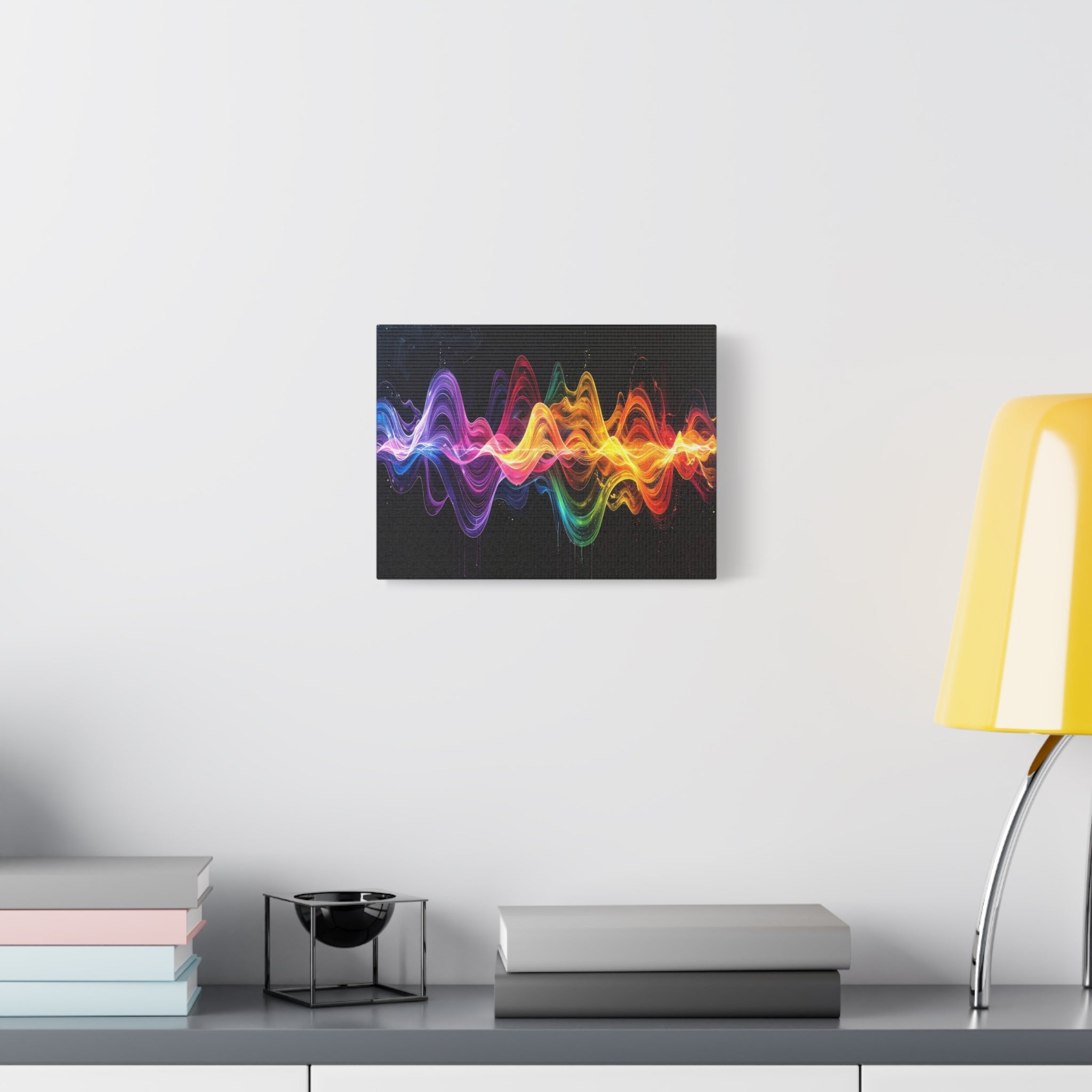 Sonic Spectrum: Digital Sound Wave Visualization, Color Gradient Artwork - L’Art Suprême Canvas