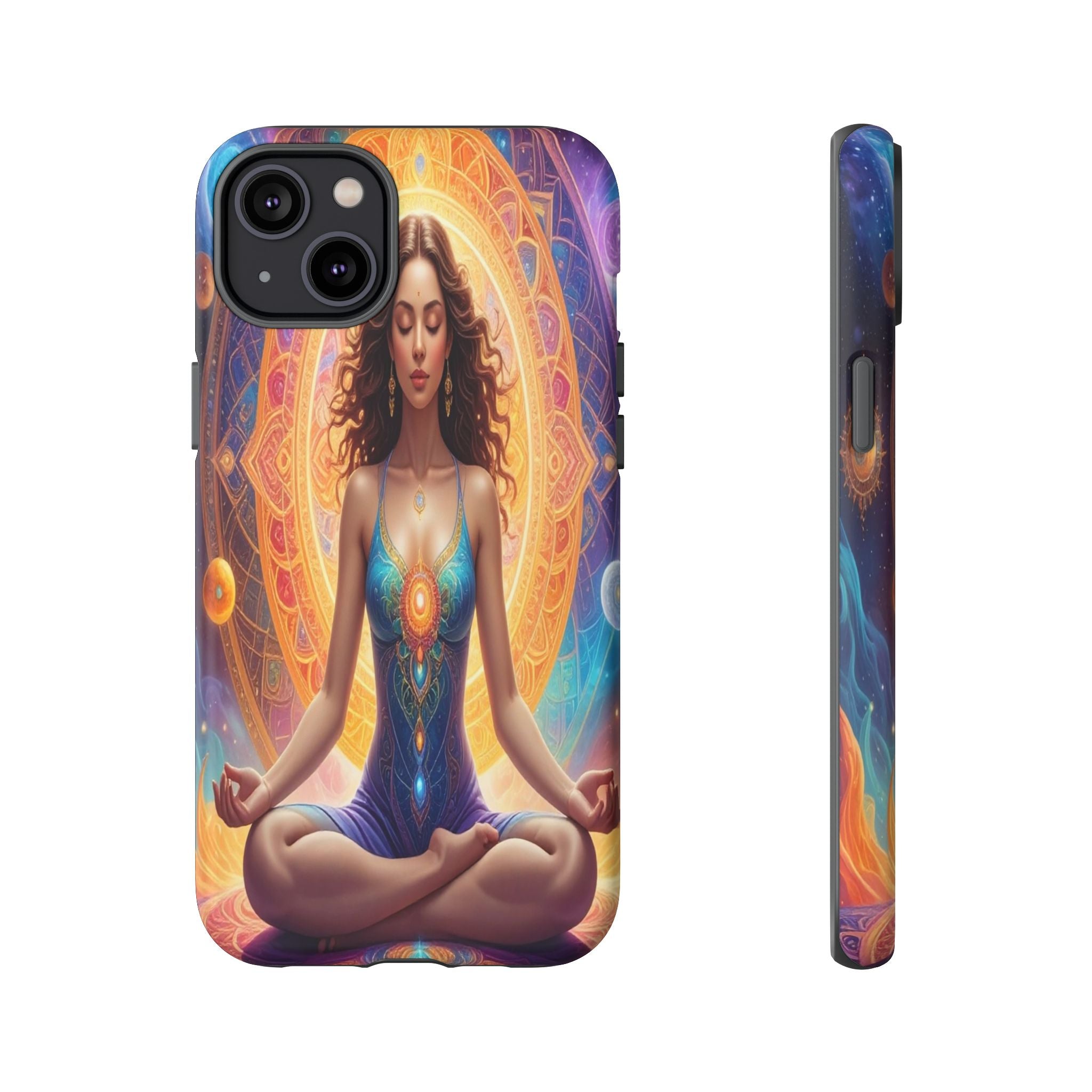 Cosmic Awakening: Spiritual Meditation Mandala, Celestial Energy Visualization - L’Art Suprême Phone Case