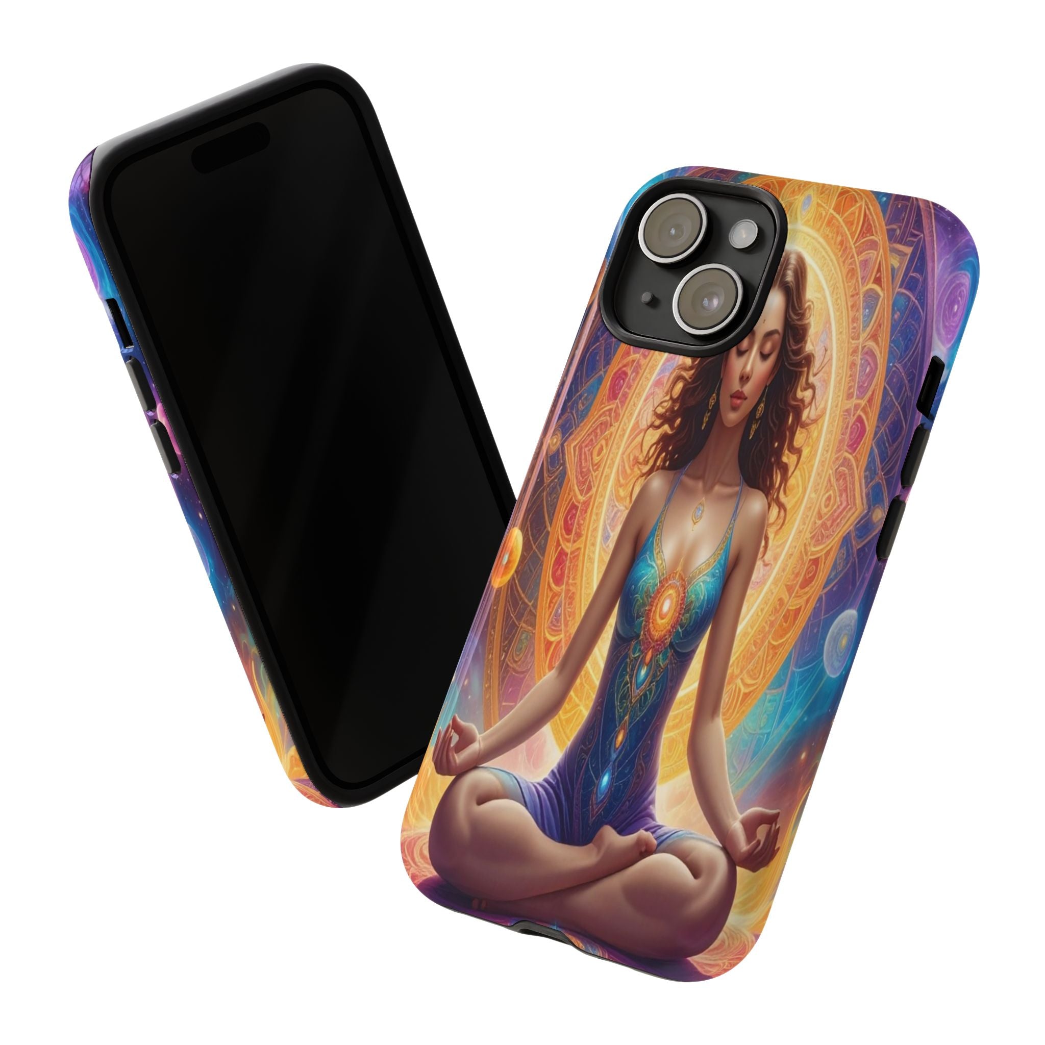 Cosmic Awakening: Spiritual Meditation Mandala, Celestial Energy Visualization - L’Art Suprême Phone Case