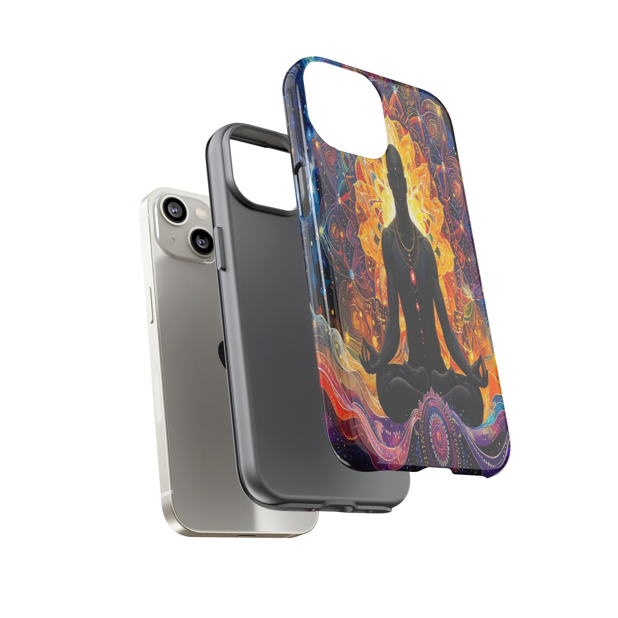 Cosmic Awakening: Spiritual Meditation Mandala, Chakra Energy Visualization - L’Art Suprême Phone Case