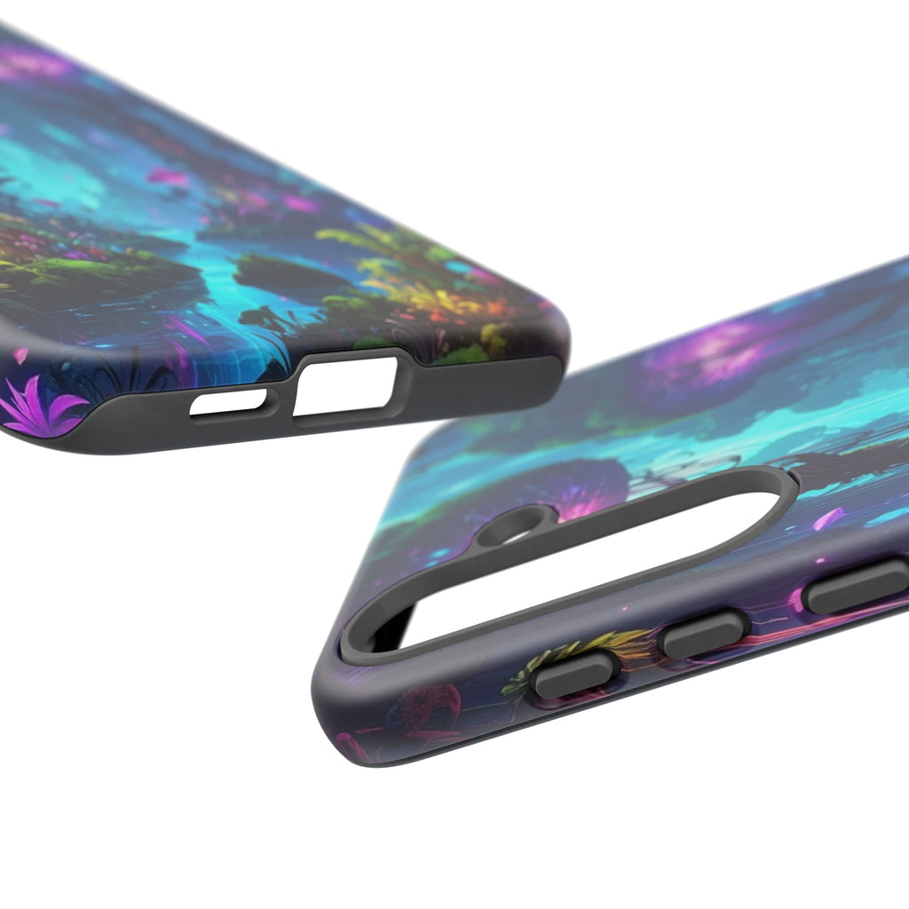 Bioluminescent Dreamscape: Ethereal Forest Fantasy, Digital Luminescence Illustration - L’Art Suprême Phone Case