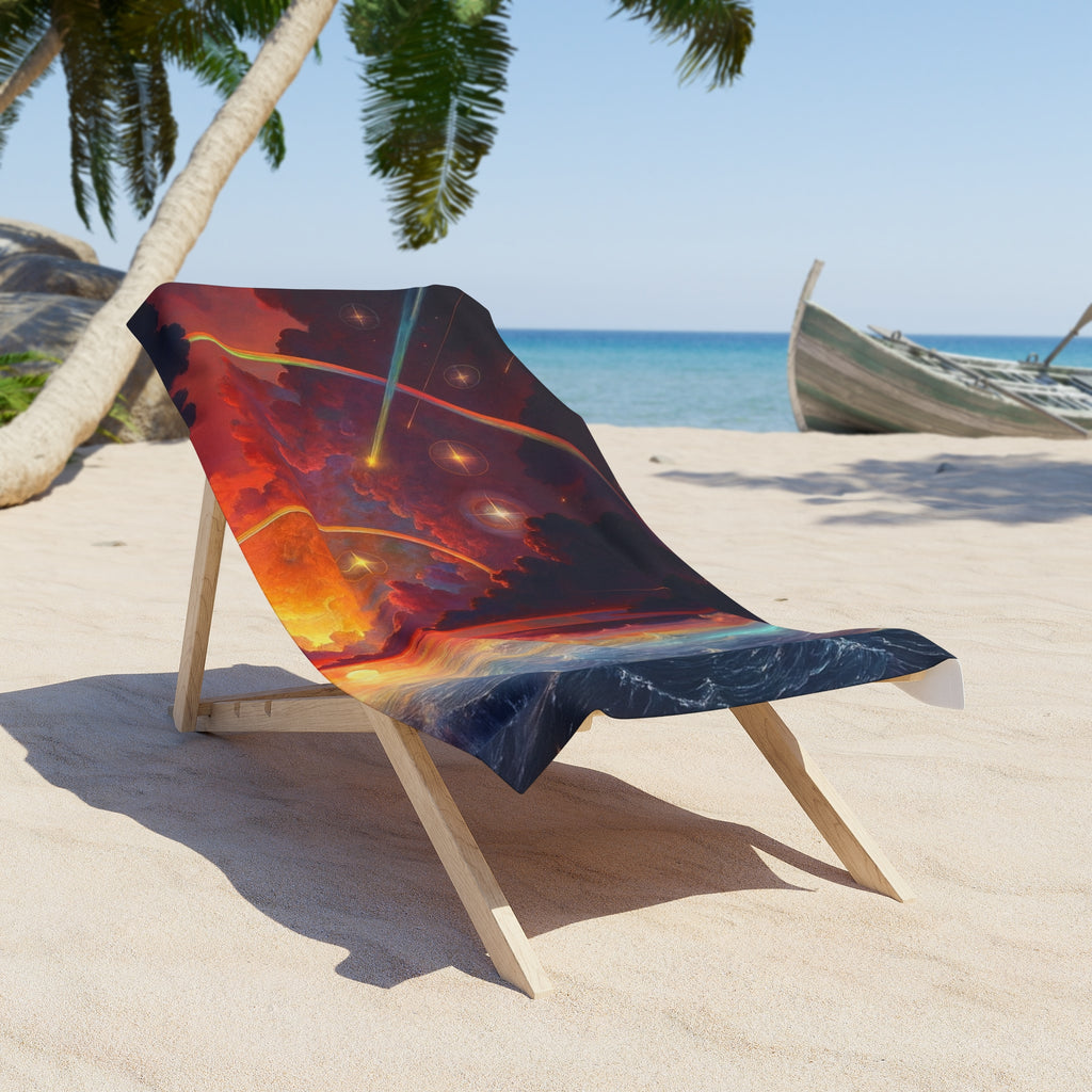 "Celestial Tides" – Luxury Beach Towel