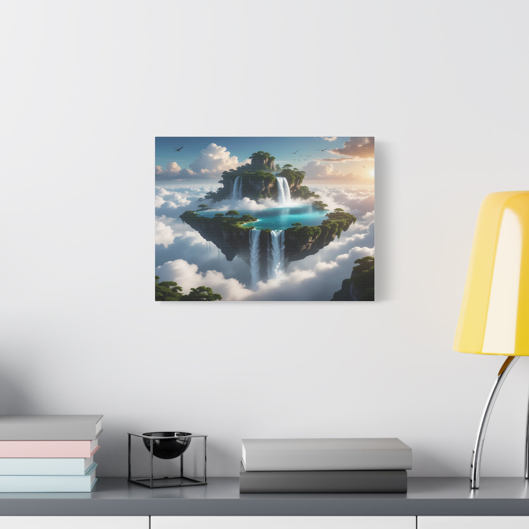 Celestial Archipelago: Floating Worlds of Mist and Stone, Digital Fantasy Landscape - L’Art Suprême Canvas