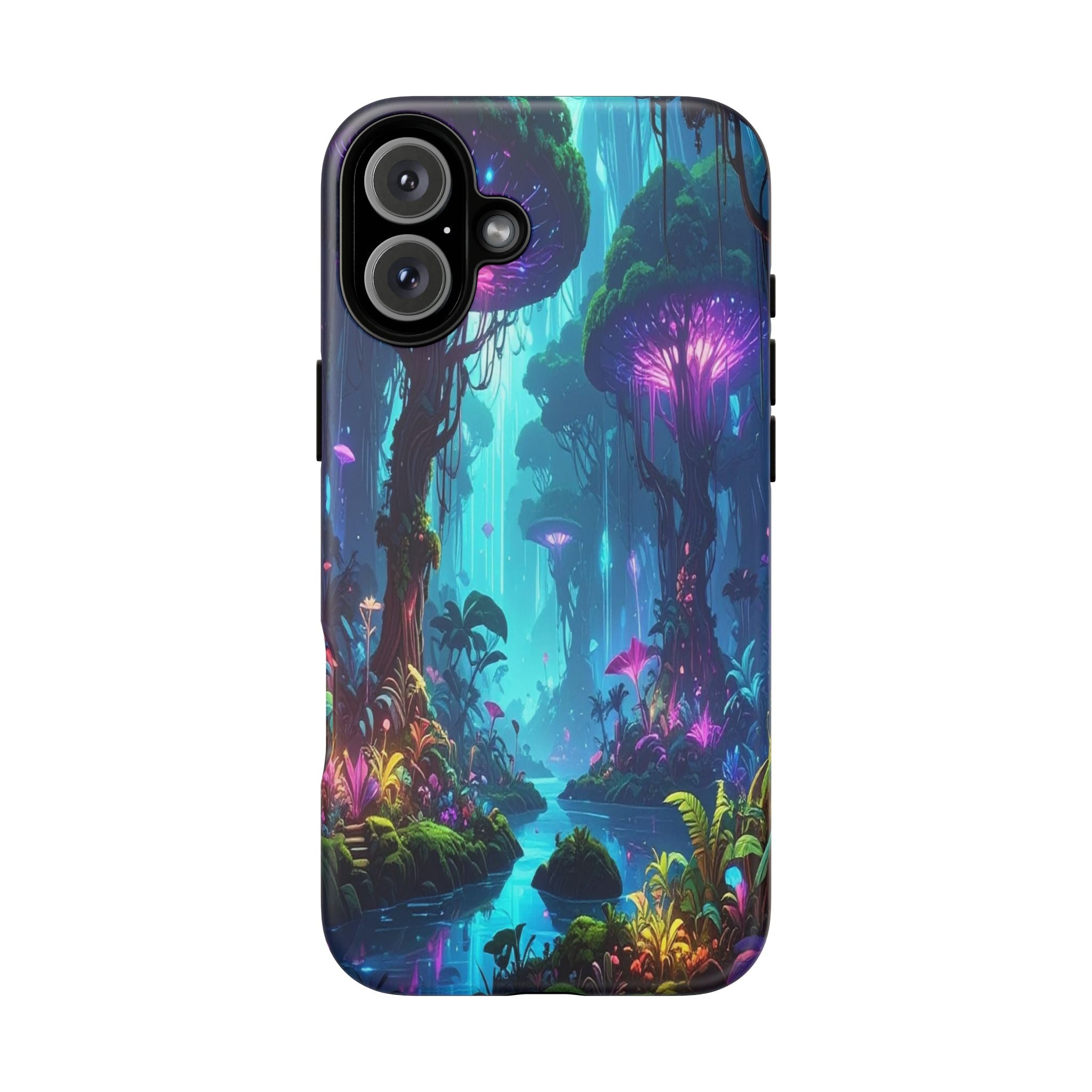 Bioluminescent Dreamscape: Ethereal Forest Fantasy, Digital Luminescence Illustration - L’Art Suprême Phone Case